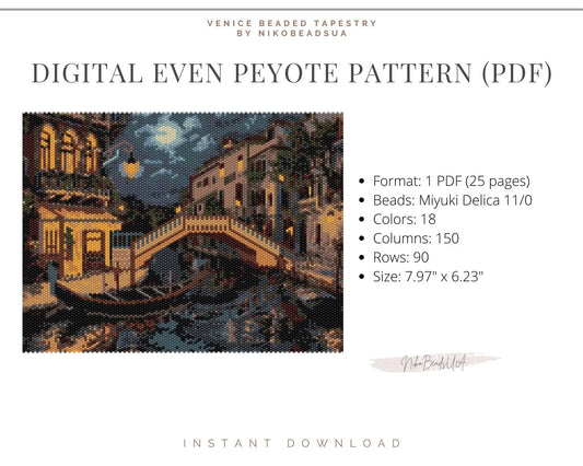 Venice even peyote pattern for beaded tapestry NikoBeadsUA