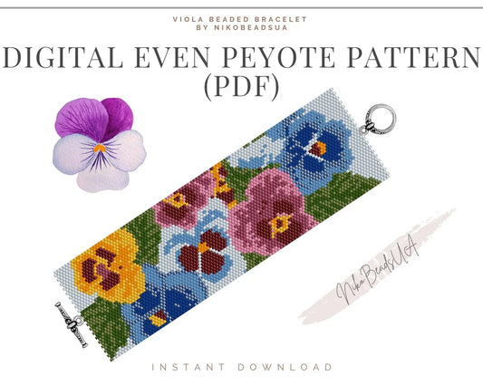 Viola even peyote pattern for beaded bracelet - NikoBeadsUA
