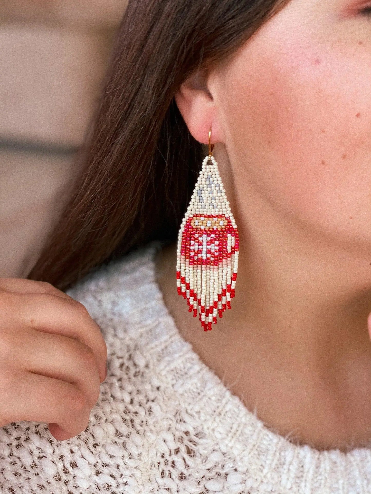 Set of 3 Christmas beaded earrings patterns for Toho beads - NikoBeadsUA