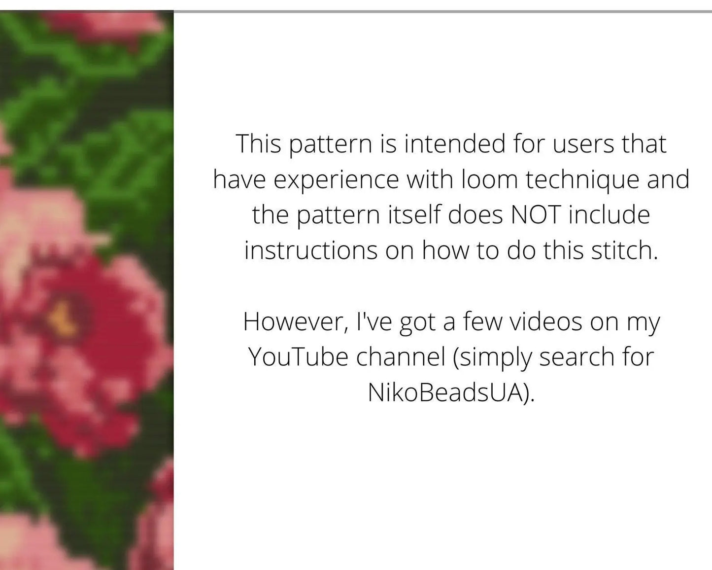 Peony Loom pattern for wide beaded bracelet - NikoBeadsUA
