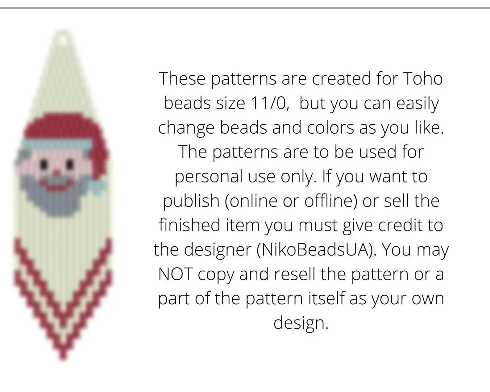 Set of 3 Christmas beaded earrings patterns for Toho beads - NikoBeadsUA