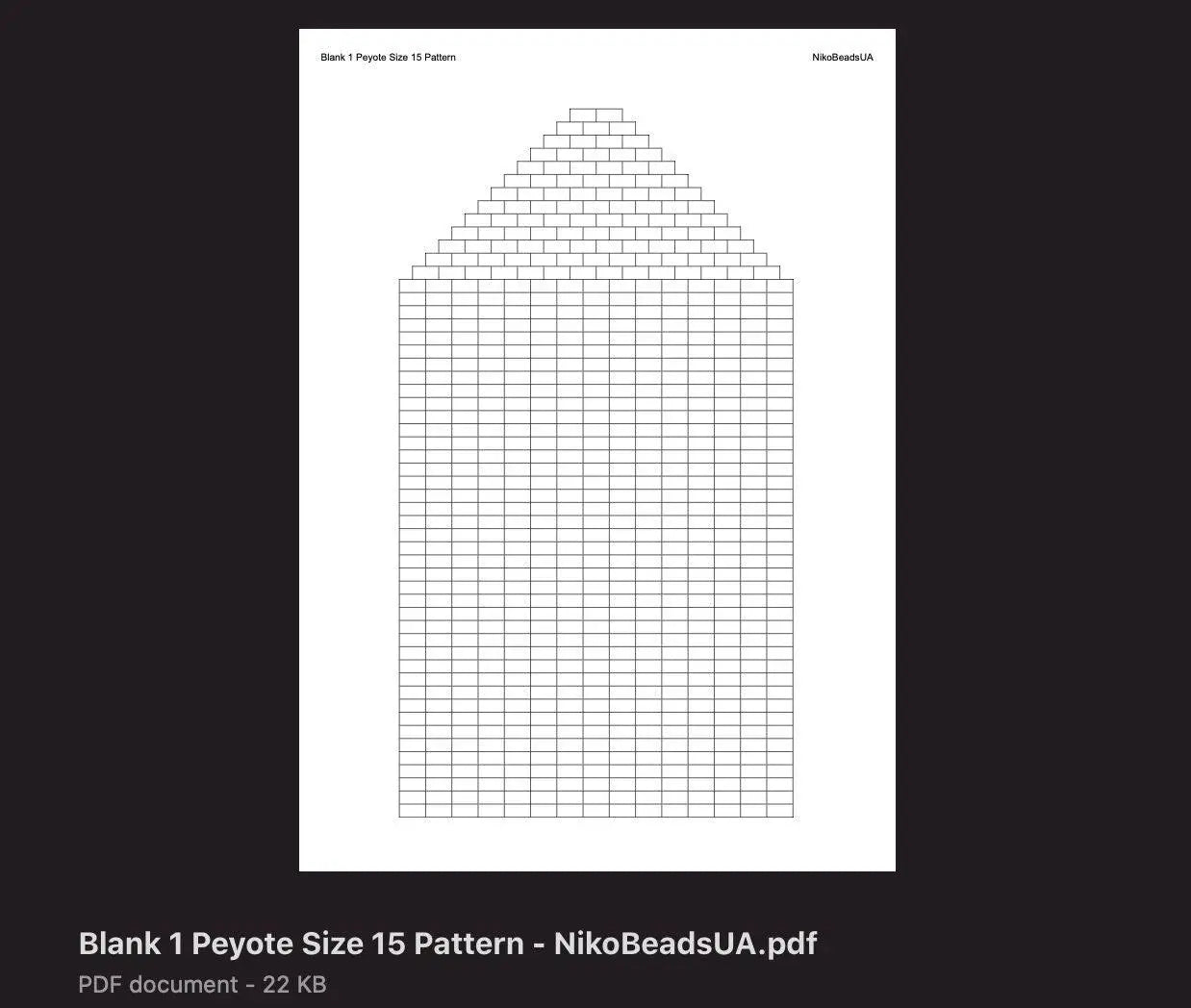 Brick stitch blank pattern for fringe beaded earrings - NikoBeadsUA