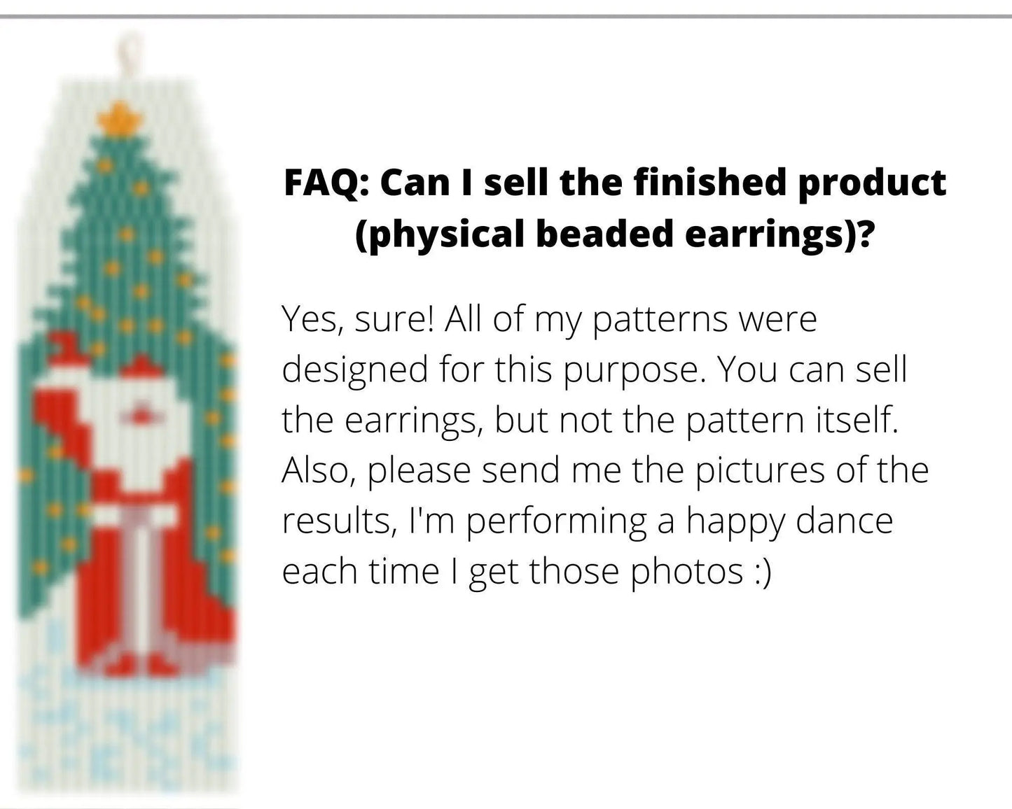 St Nicholas Brick Stitch pattern for fringe beaded earrings - NikoBeadsUA