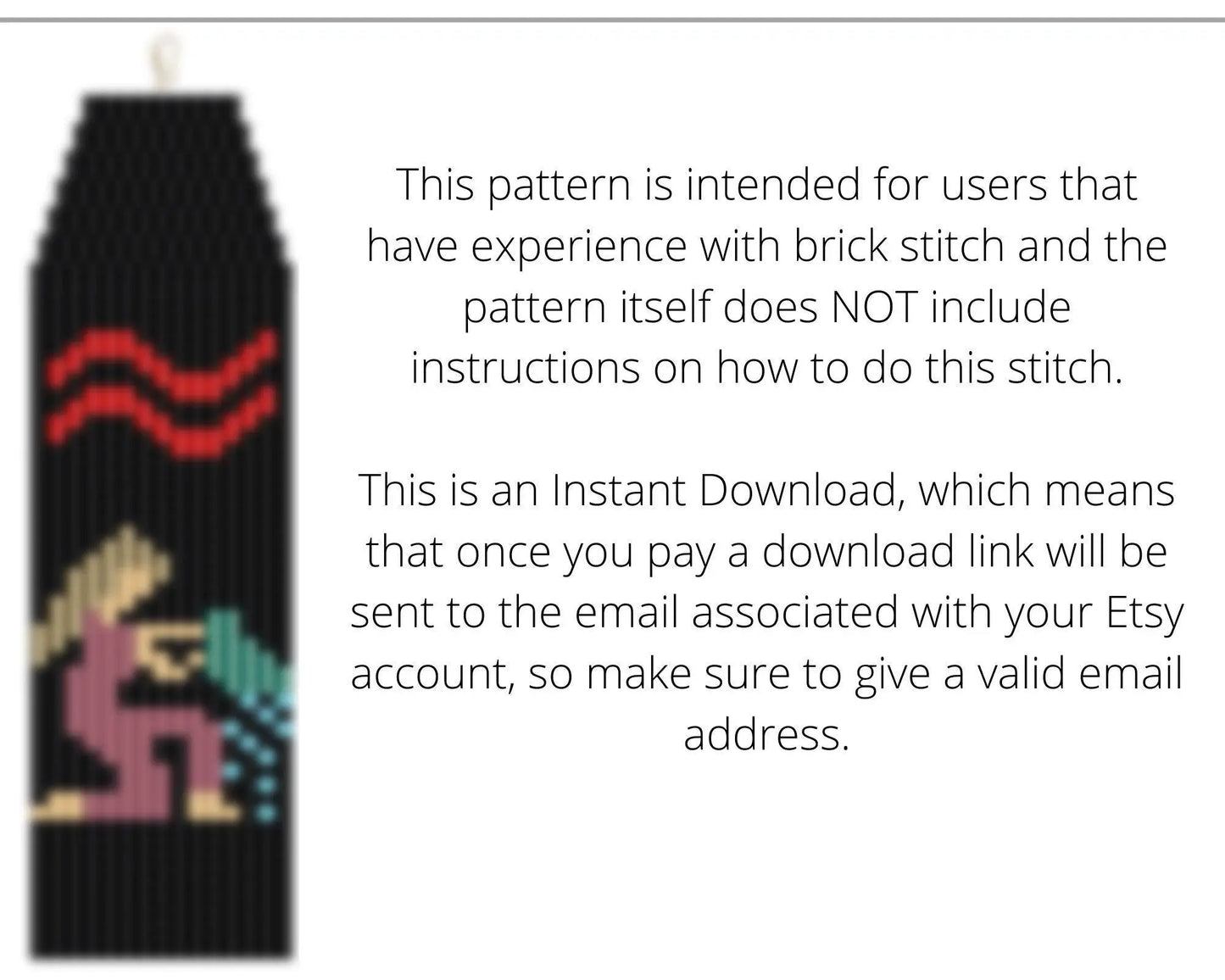 Aquarius Brick Stitch pattern for fringe beaded earrings - NikoBeadsUA