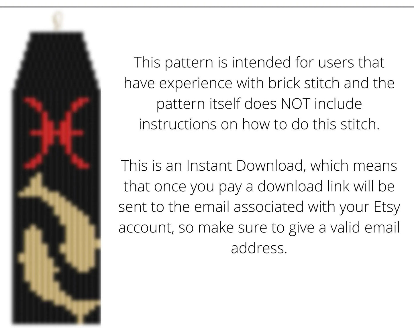 Pisces Brick Stitch pattern for fringe beaded earrings - NikoBeadsUA