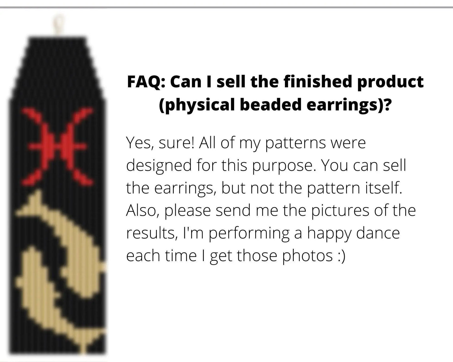 Pisces Brick Stitch pattern for fringe beaded earrings - NikoBeadsUA