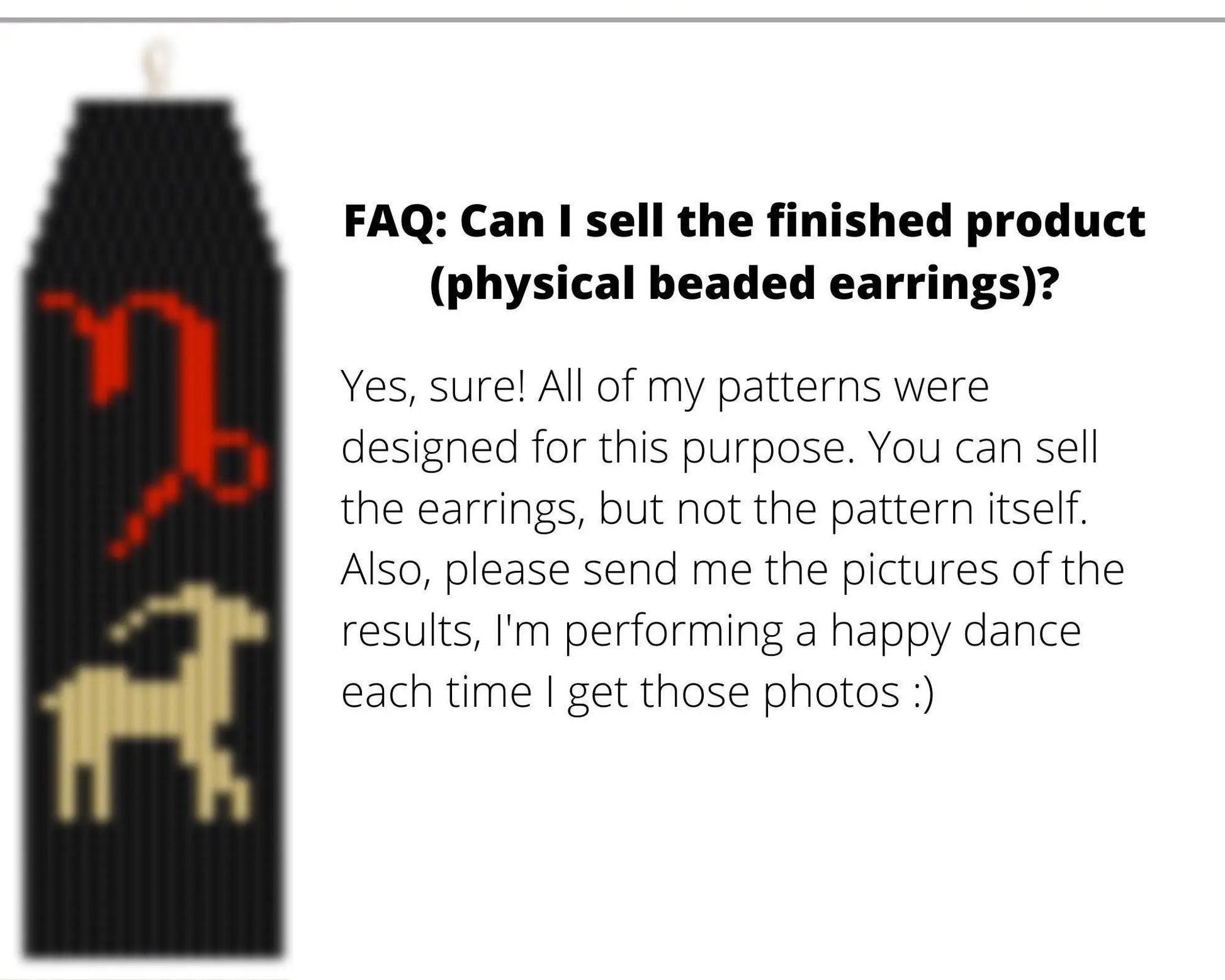 Capricorn Brick Stitch pattern for fringe beaded earrings - NikoBeadsUA
