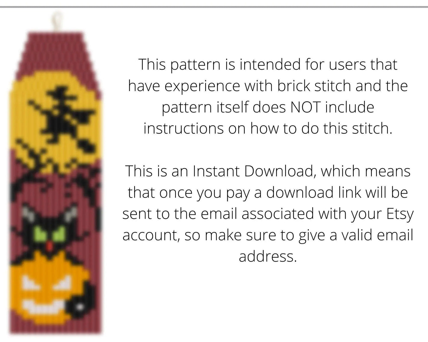 Black Cat and Pumpkin Brick Stitch pattern for fringe beaded earrings - NikoBeadsUA