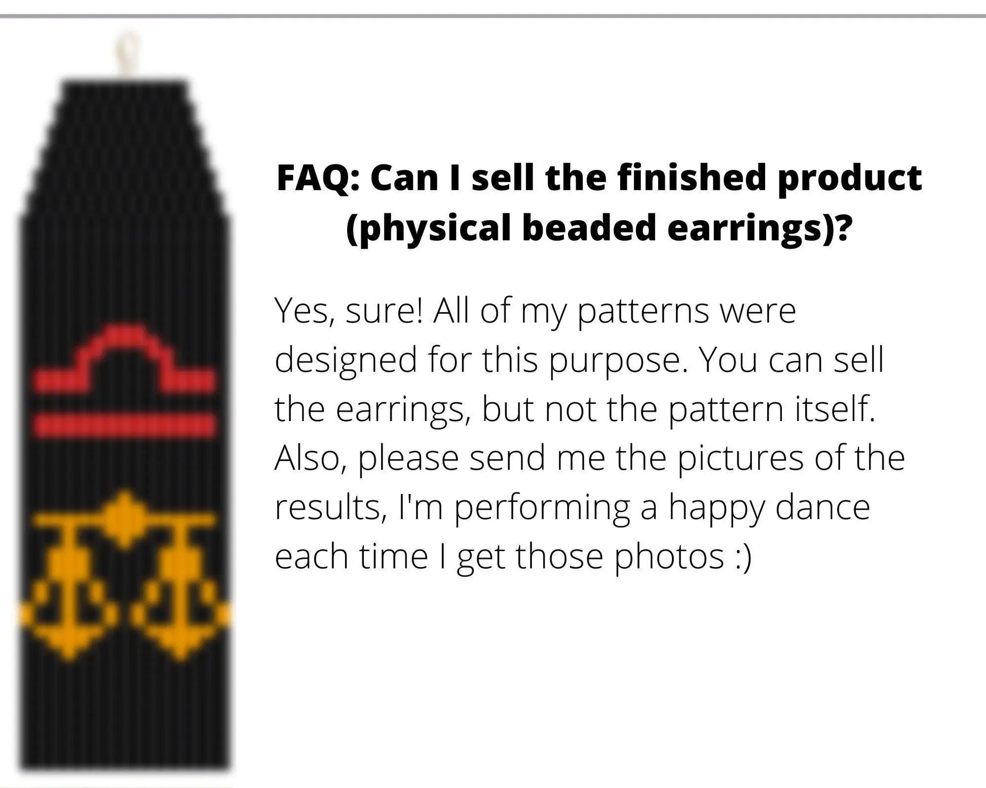 Libra Brick Stitch pattern for fringe beaded earrings - NikoBeadsUA