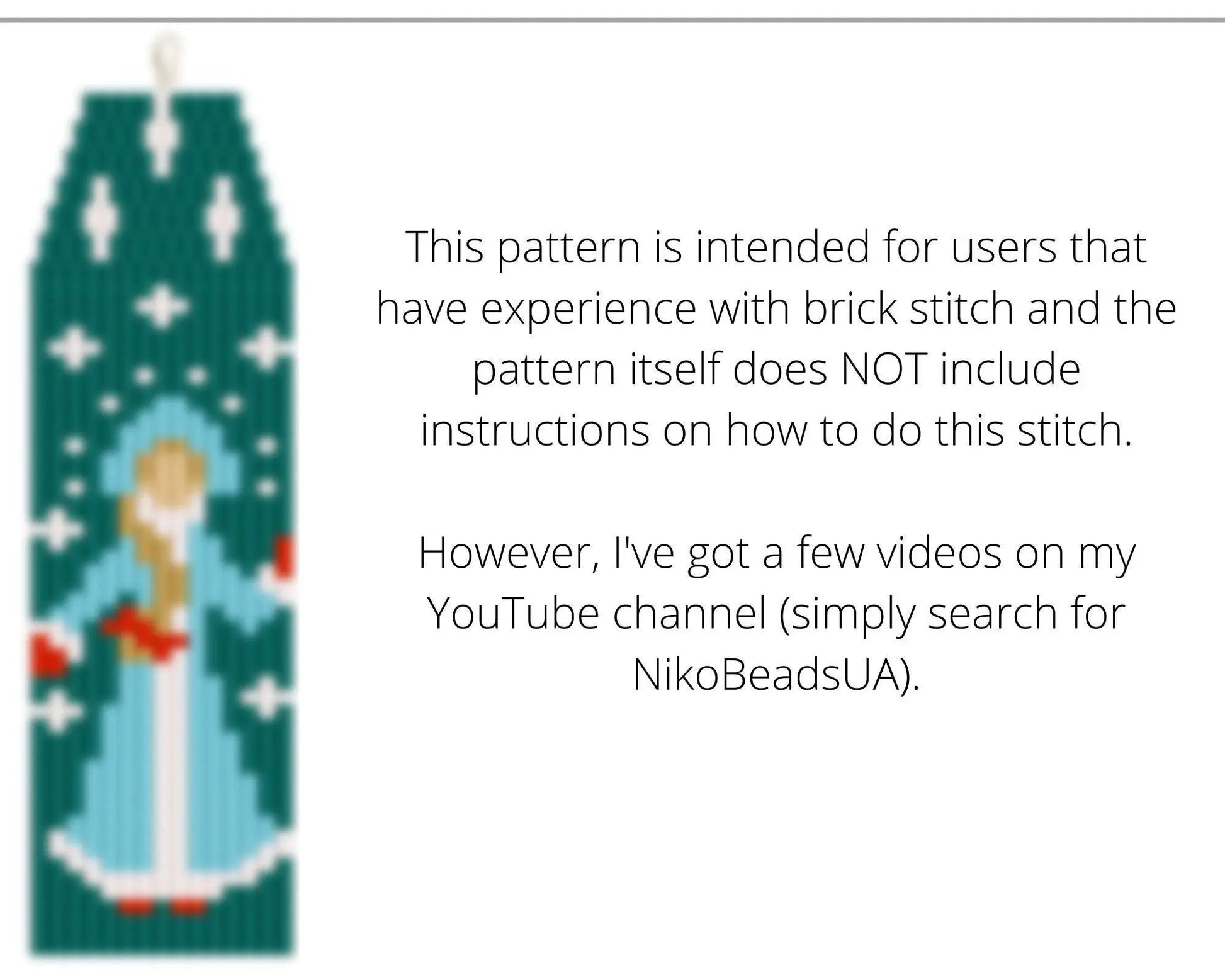 Snow Queen Brick Stitch pattern for fringe beaded earrings - NikoBeadsUA