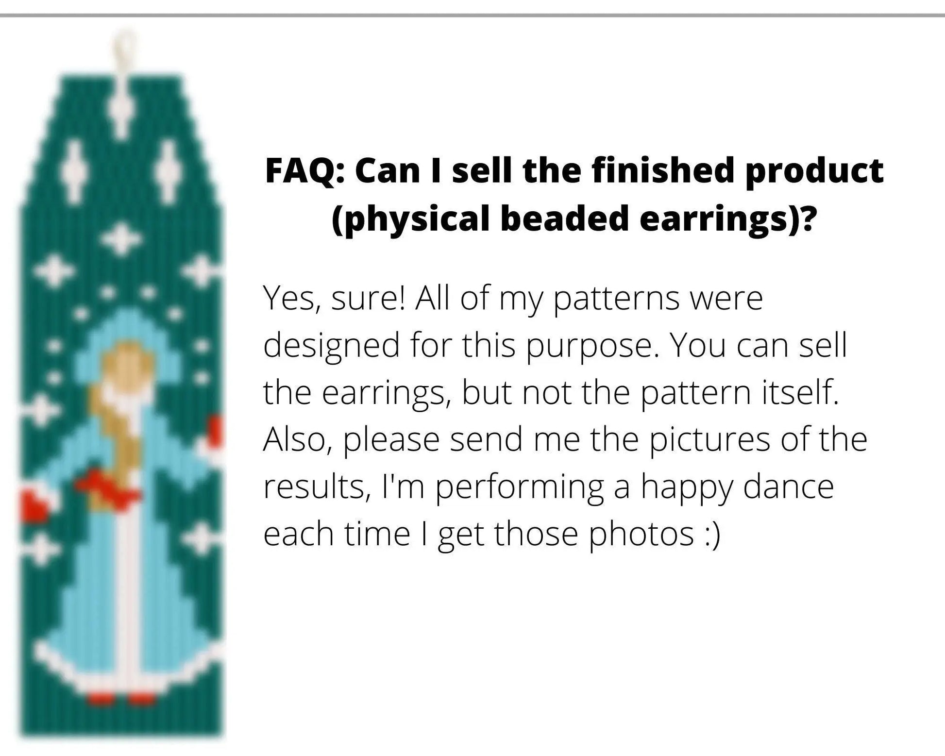 Snow Queen Brick Stitch pattern for fringe beaded earrings - NikoBeadsUA