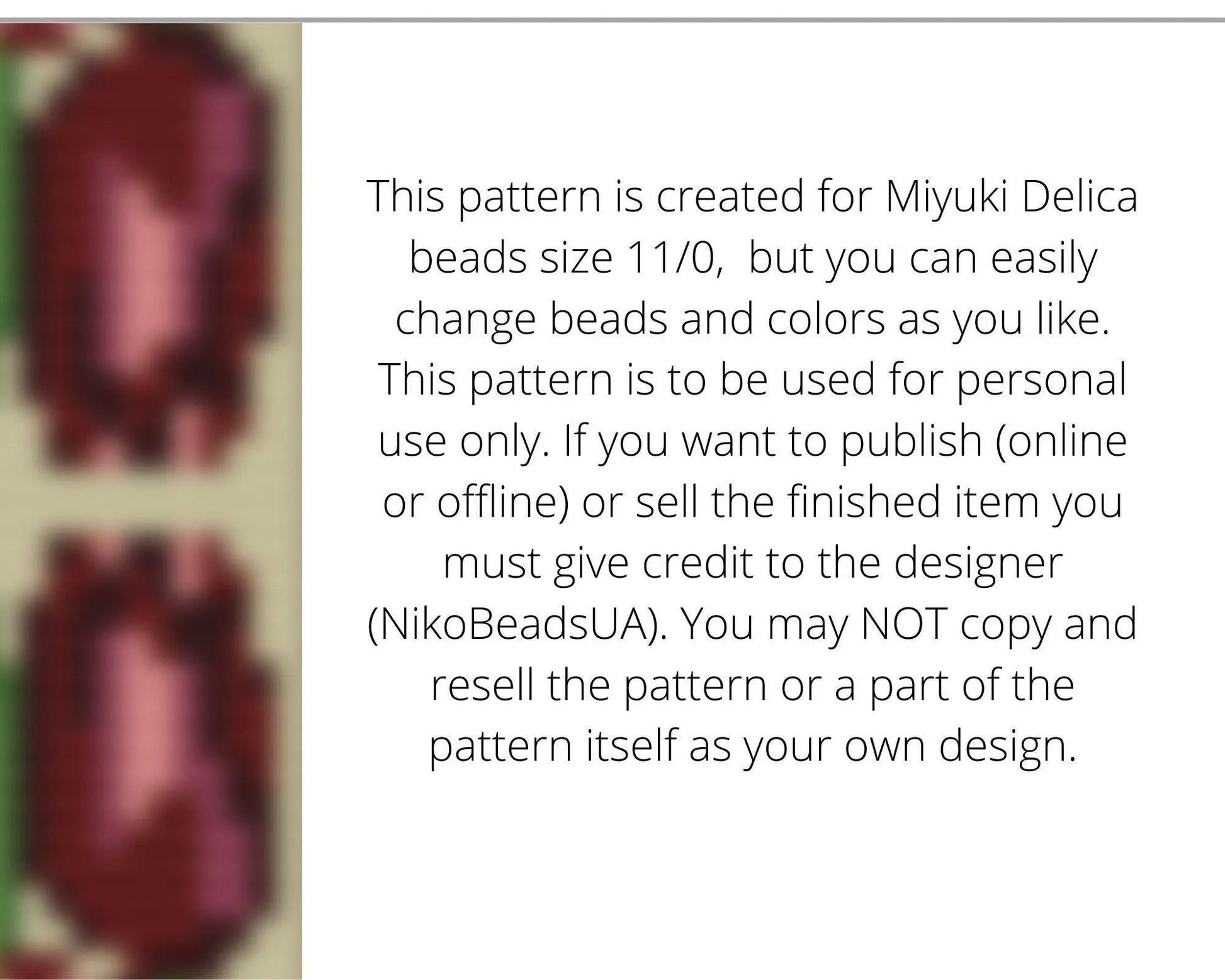 Purple Tulips Loom pattern for beaded bracelet - NikoBeadsUA