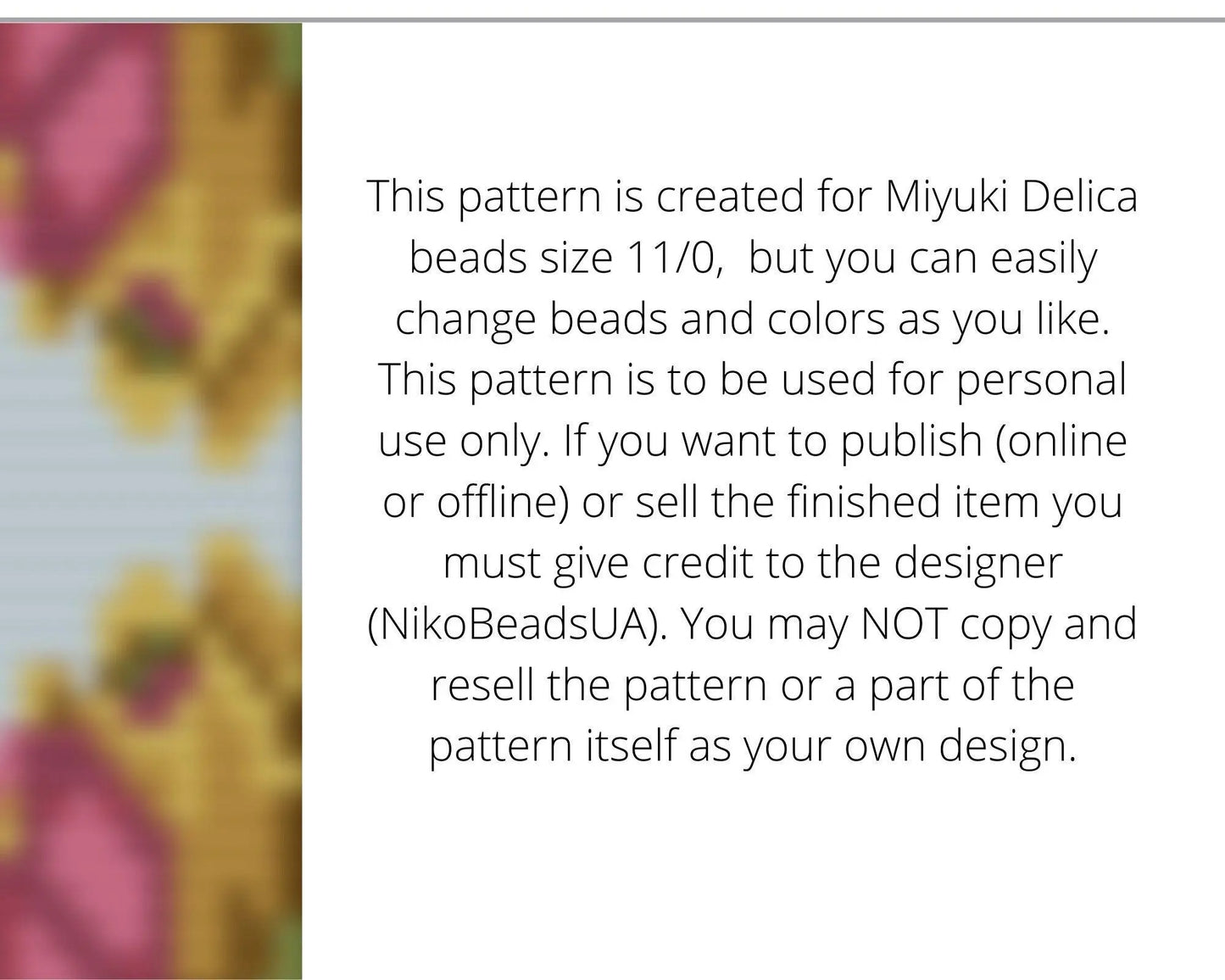 Tulips Loom pattern for beaded bracelet - NikoBeadsUA