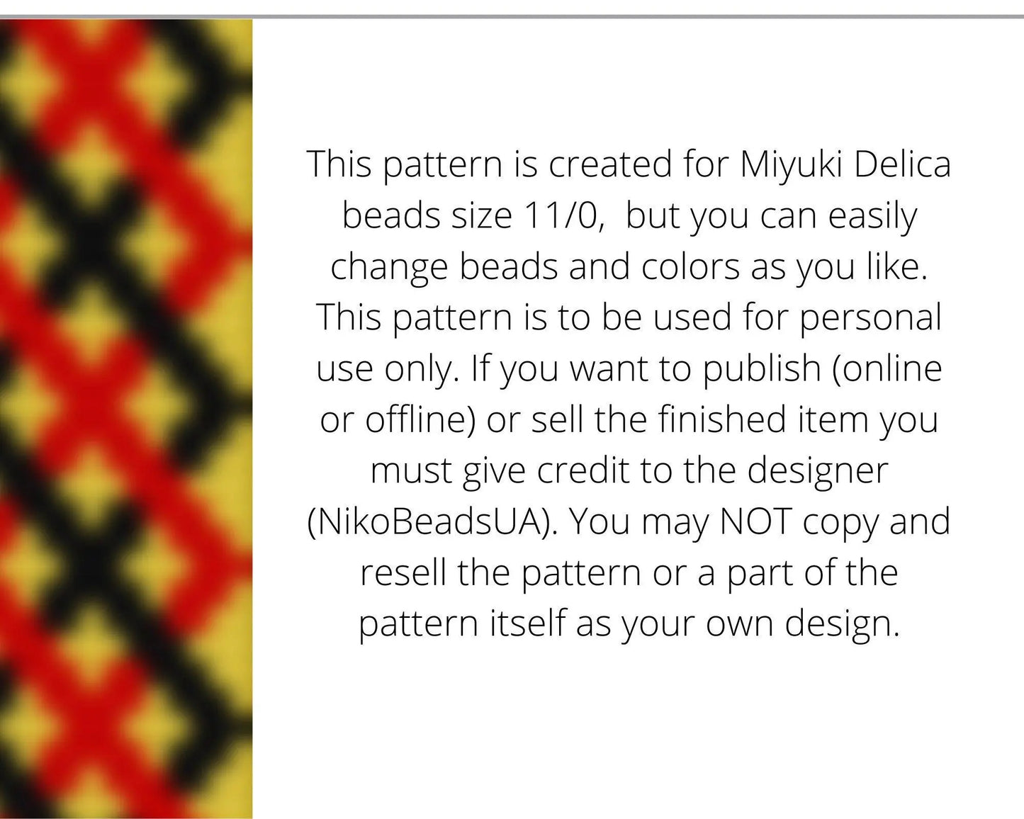 Crossed Diamonds Loom pattern for beaded bracelet - NikoBeadsUA