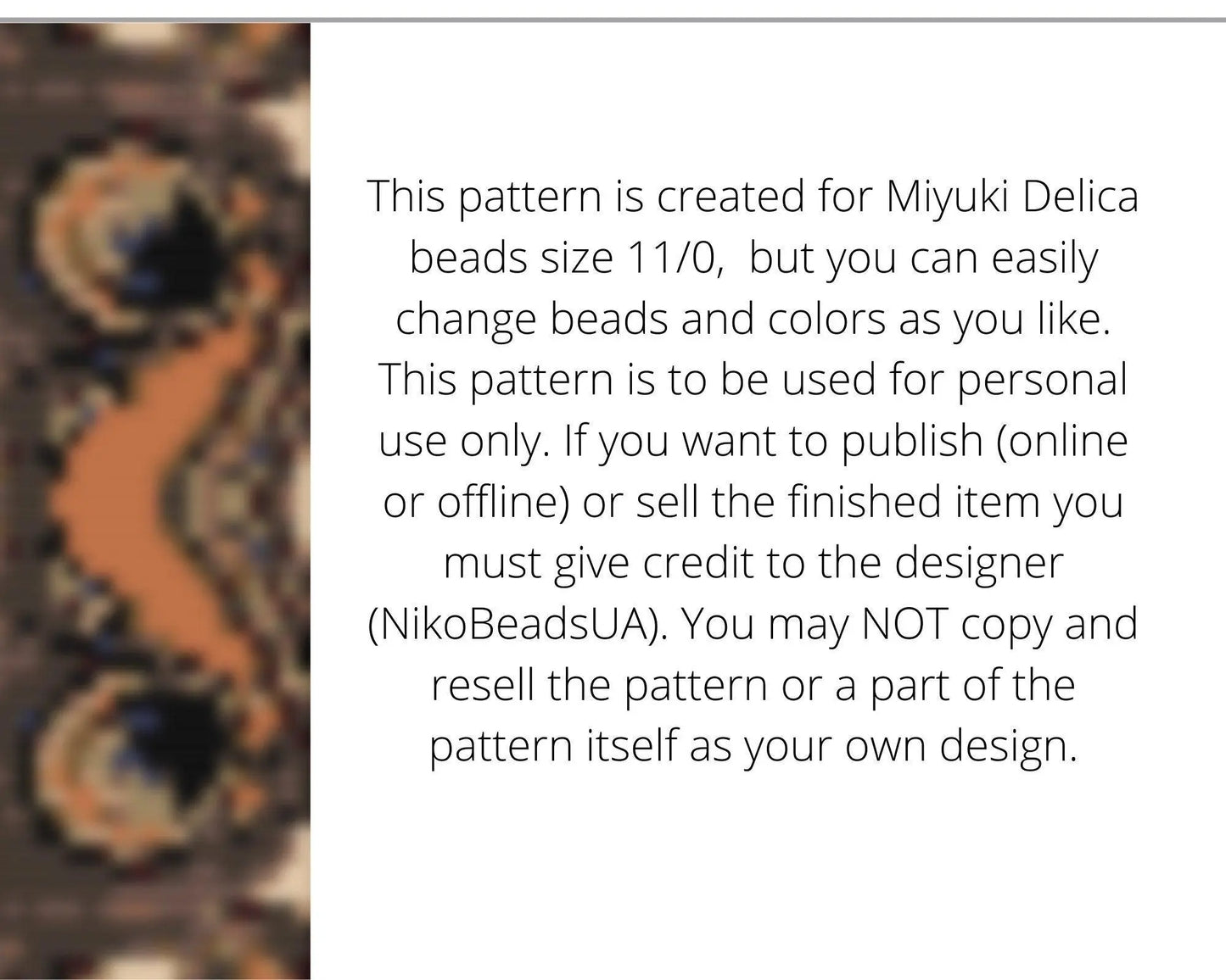 Junonia Butterfly Loom pattern for beaded bracelet - NikoBeadsUA