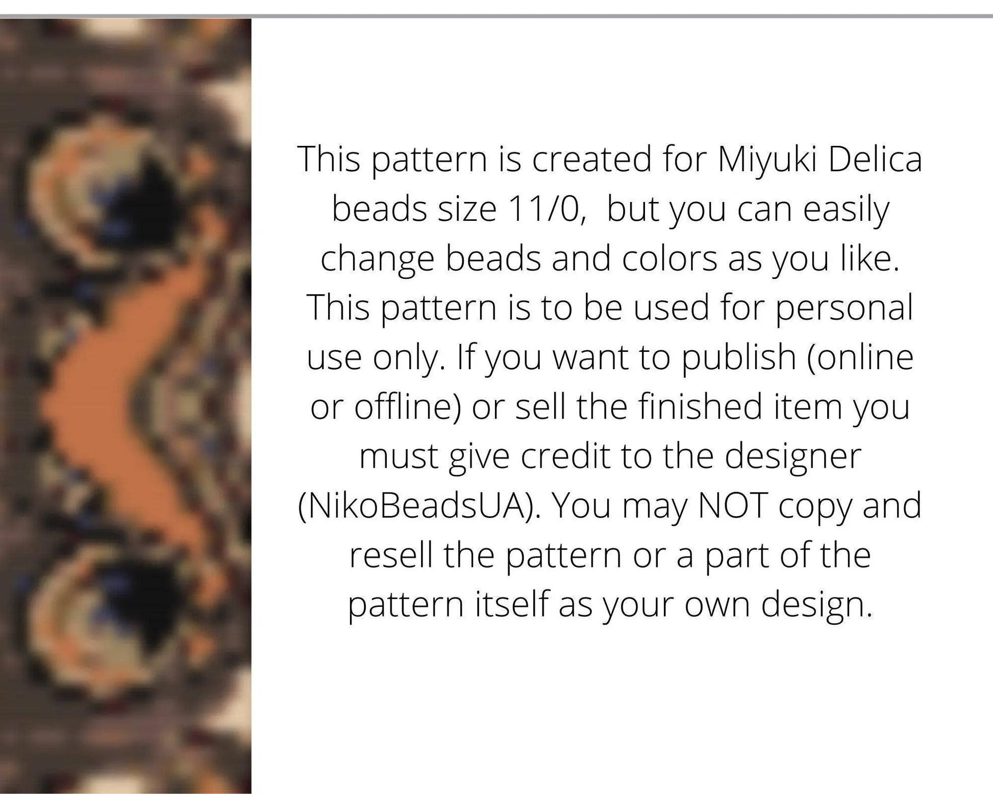 Junonia Butterfly Loom pattern for beaded bracelet - NikoBeadsUA