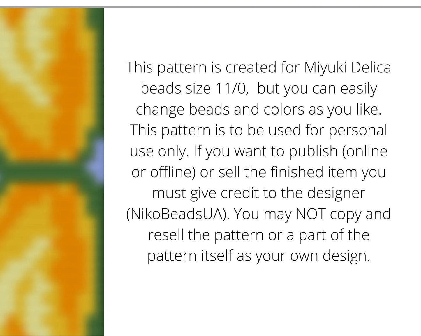 Yellow Tulips Loom pattern for beaded bracelet - NikoBeadsUA
