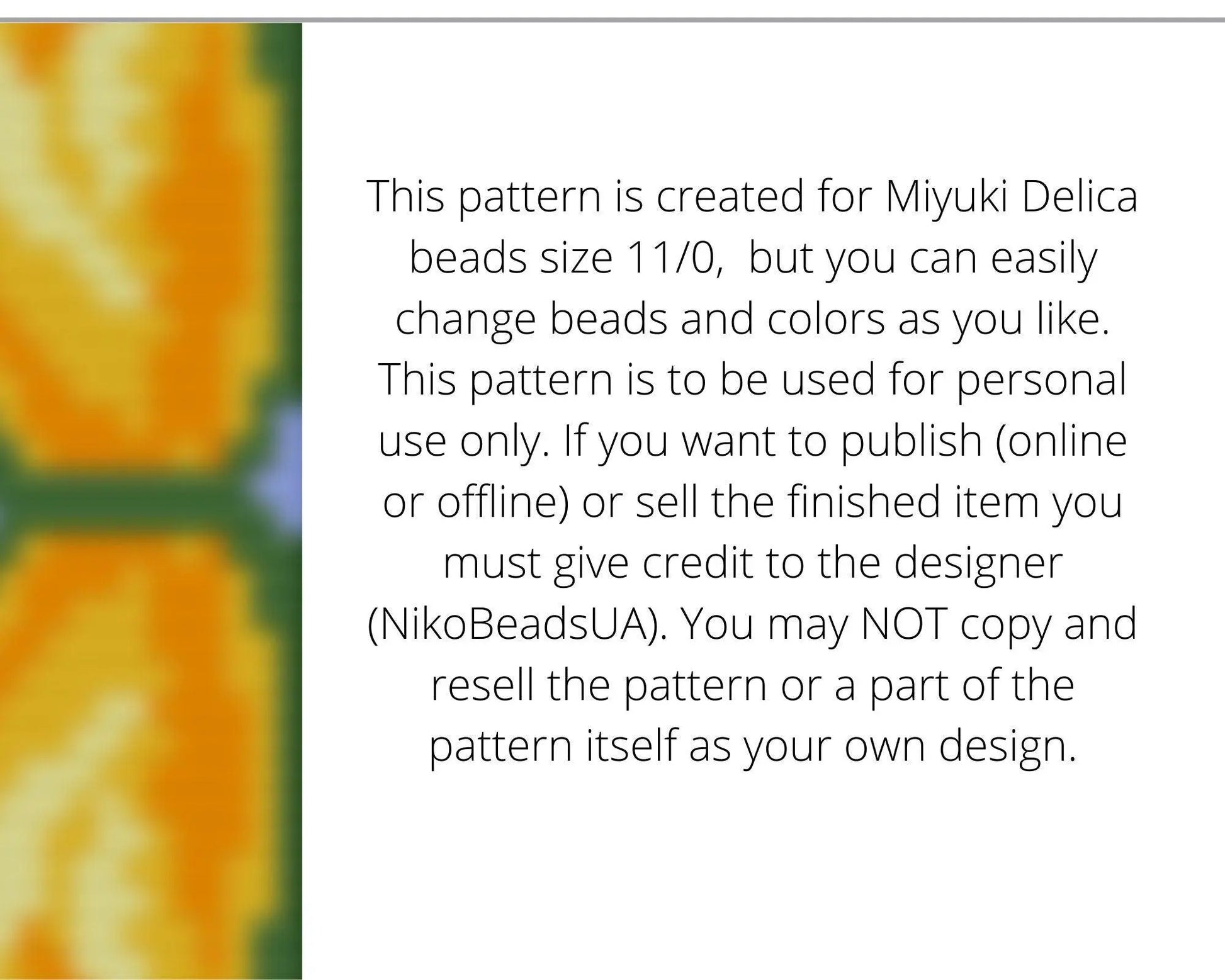 Yellow Tulips Loom pattern for beaded bracelet - NikoBeadsUA