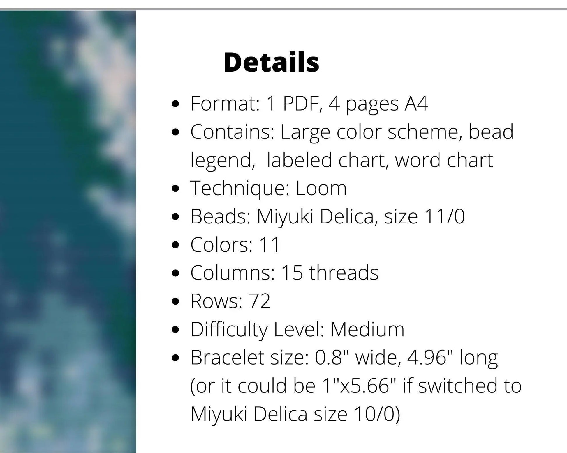 Ocean Wave Loom pattern for beaded bracelet - NikoBeadsUA