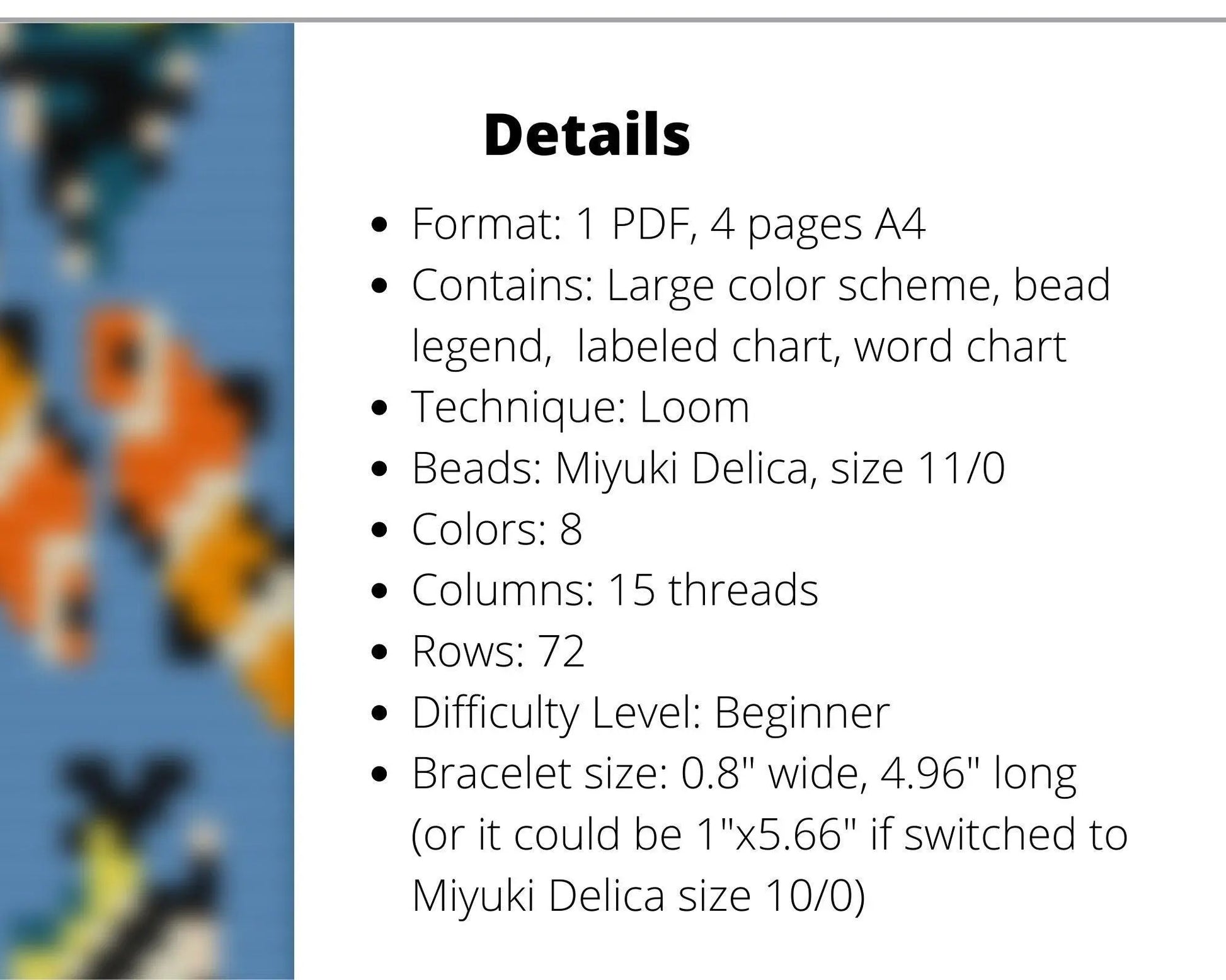 Fish Loom pattern for beaded bracelet - NikoBeadsUA