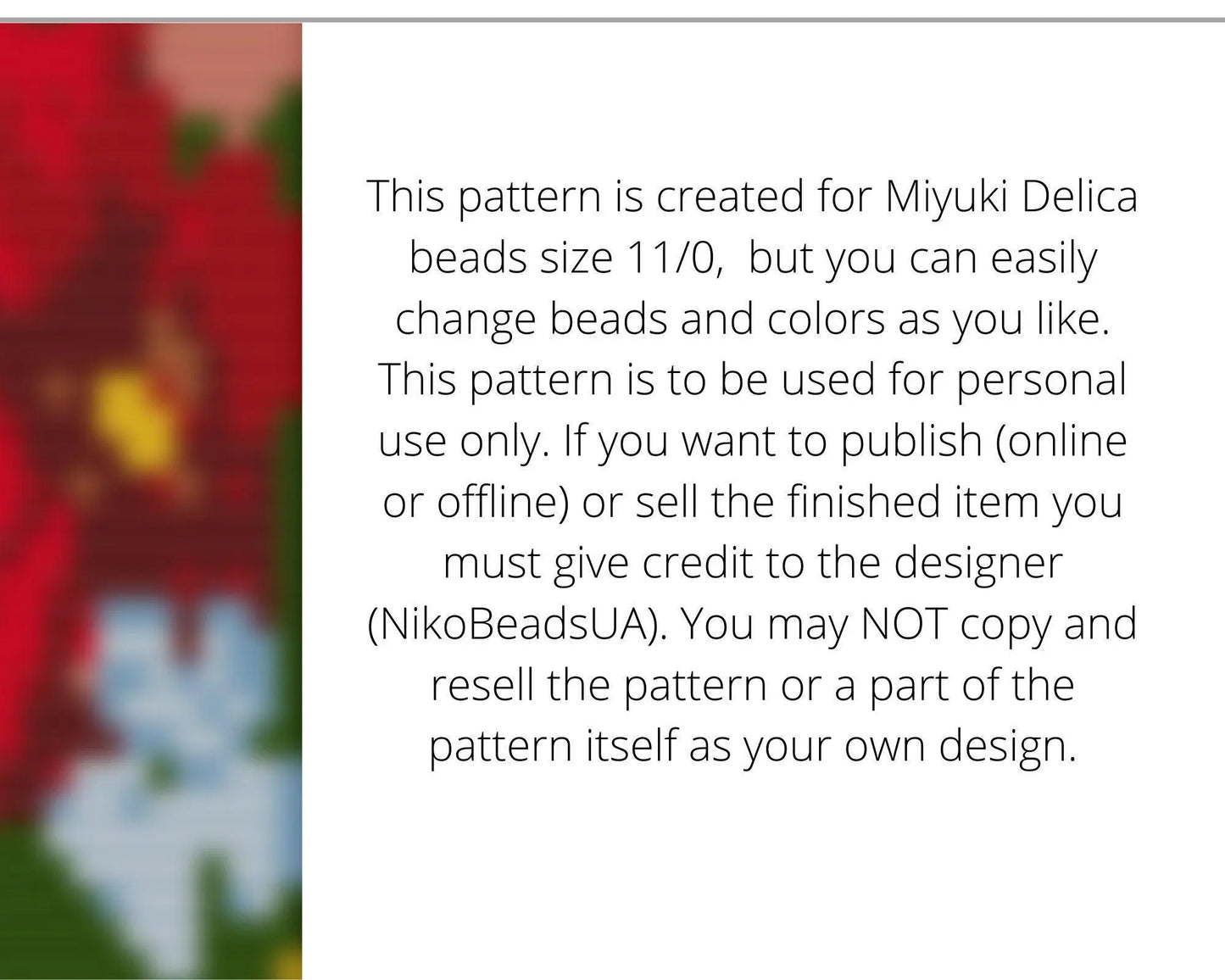 Summer Flowers Loom pattern for beaded bracelet - NikoBeadsUA