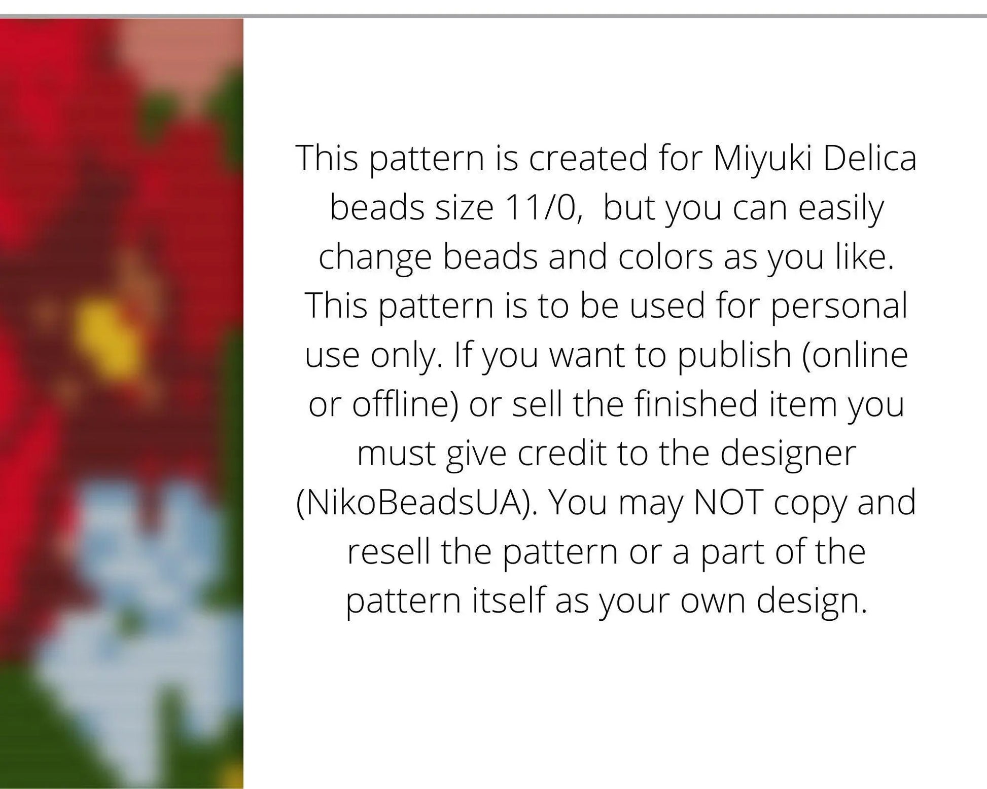Summer Flowers Loom pattern for beaded bracelet - NikoBeadsUA