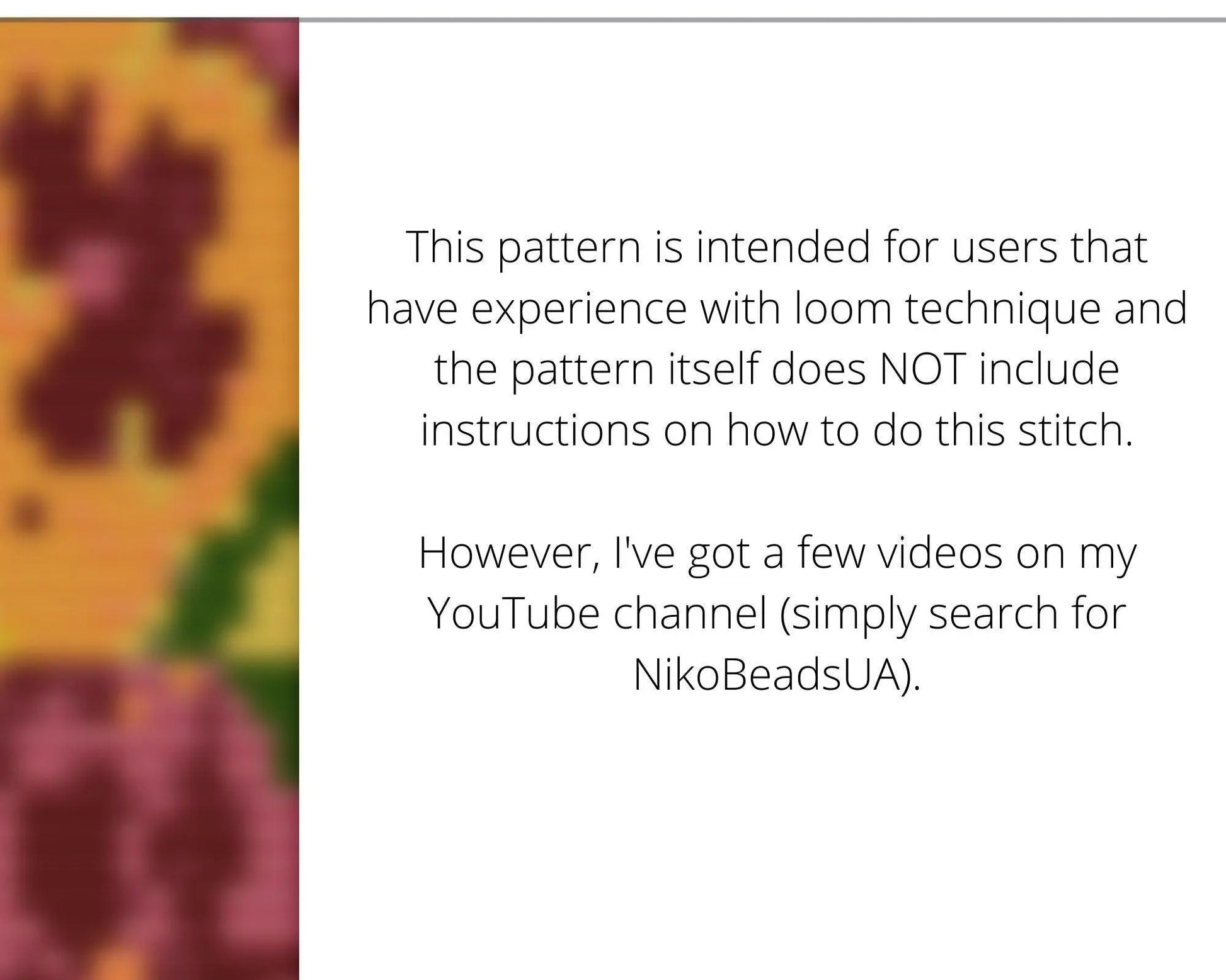 Pansy Loom pattern for narrow beaded bracelet - NikoBeadsUA