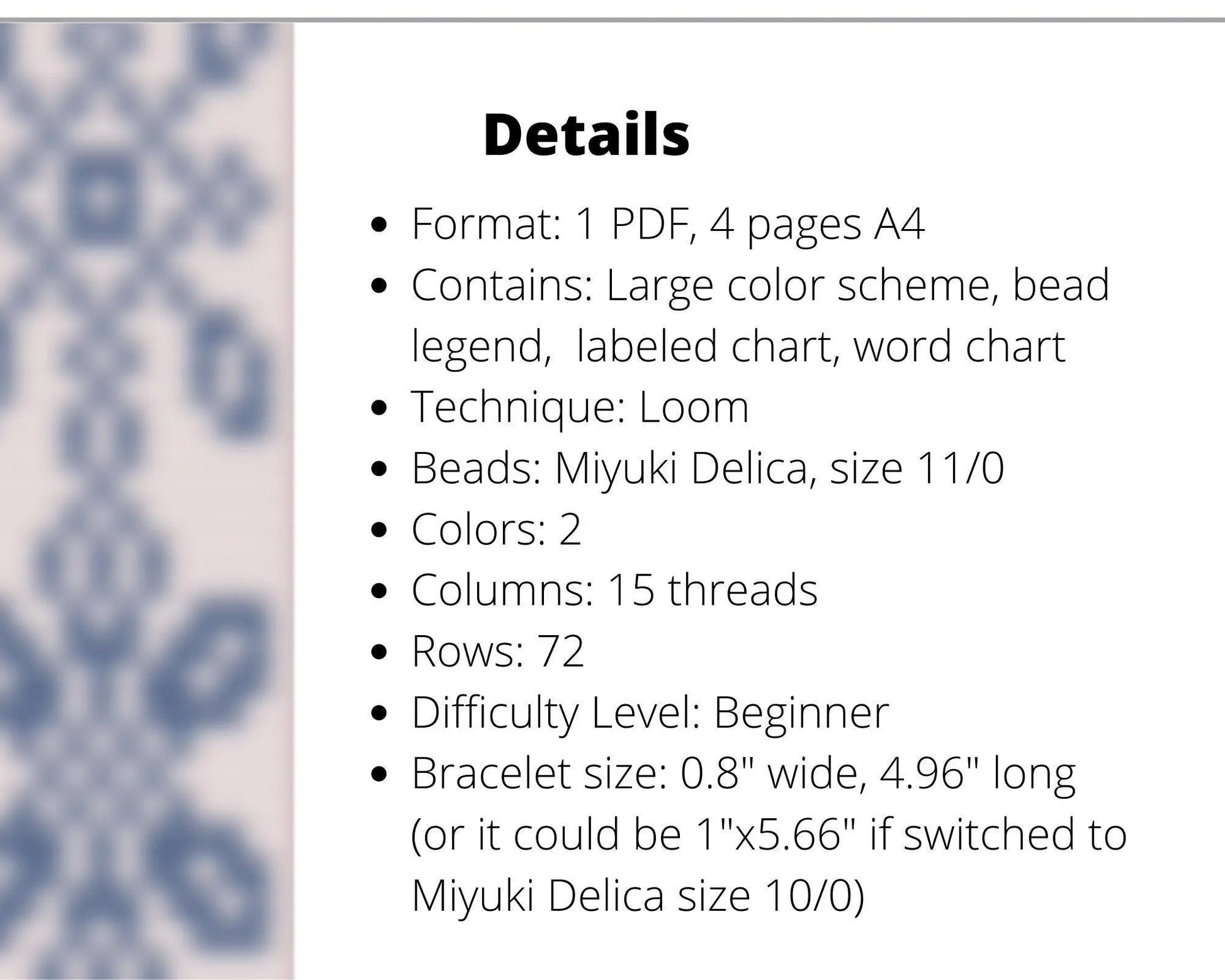 Snowflake Loom pattern for beaded bracelet - NikoBeadsUA