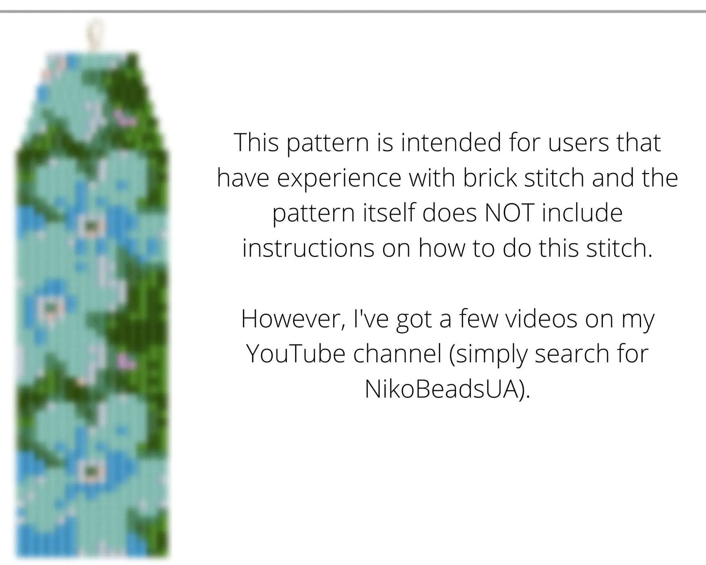 Forget Me Not Brick Stitch pattern for fringe beaded earrings - NikoBeadsUA