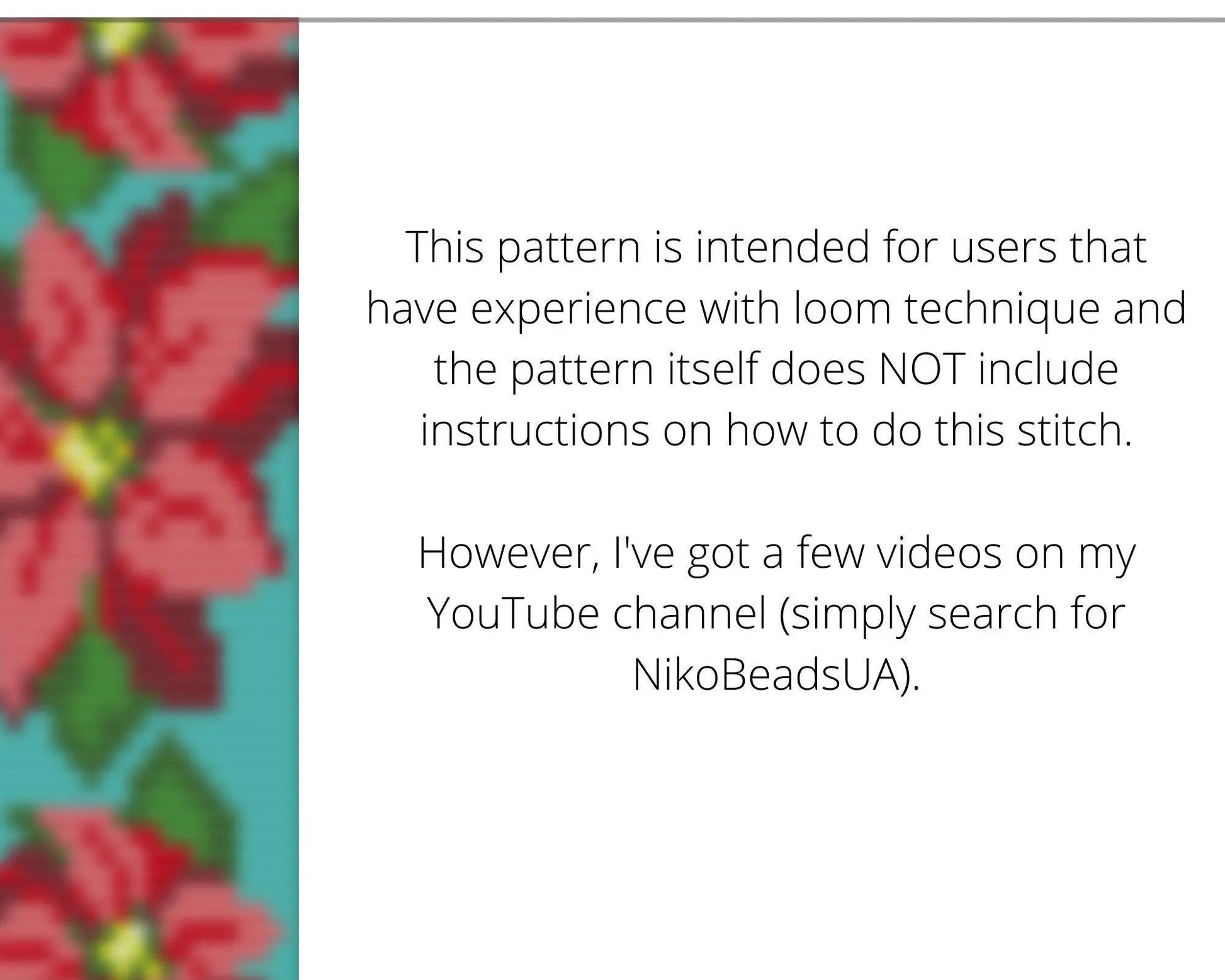 Poinsettia Loom pattern for beaded bracelet - NikoBeadsUA