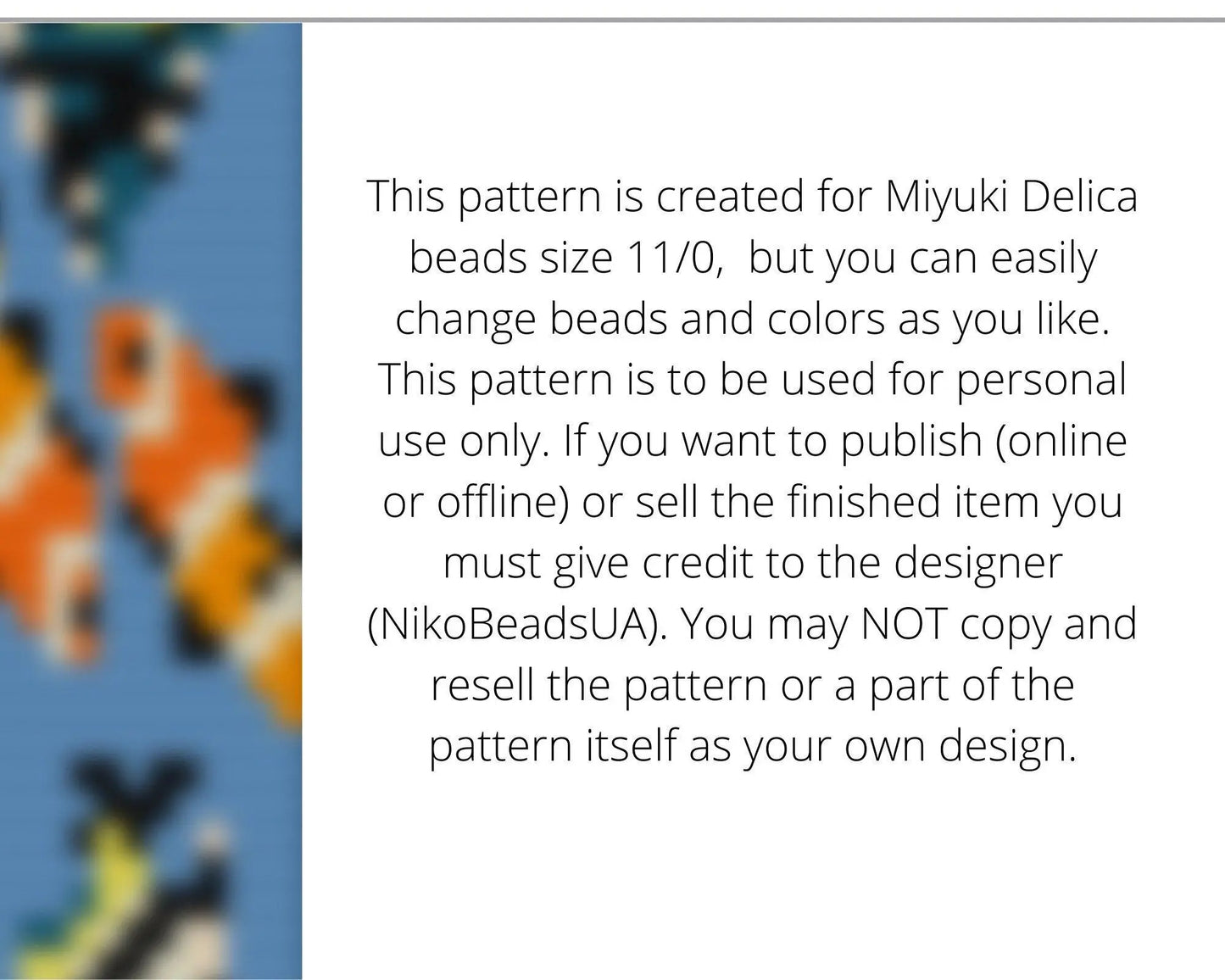 Fish Loom pattern for beaded bracelet - NikoBeadsUA