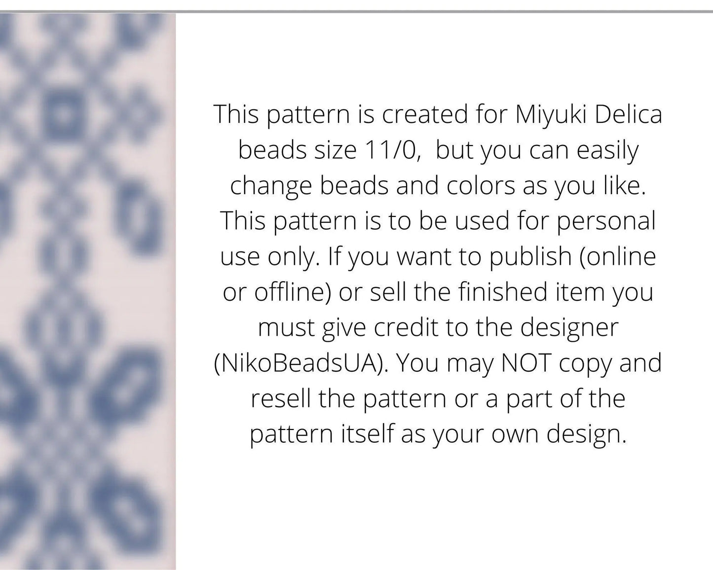 Snowflake Loom pattern for beaded bracelet - NikoBeadsUA