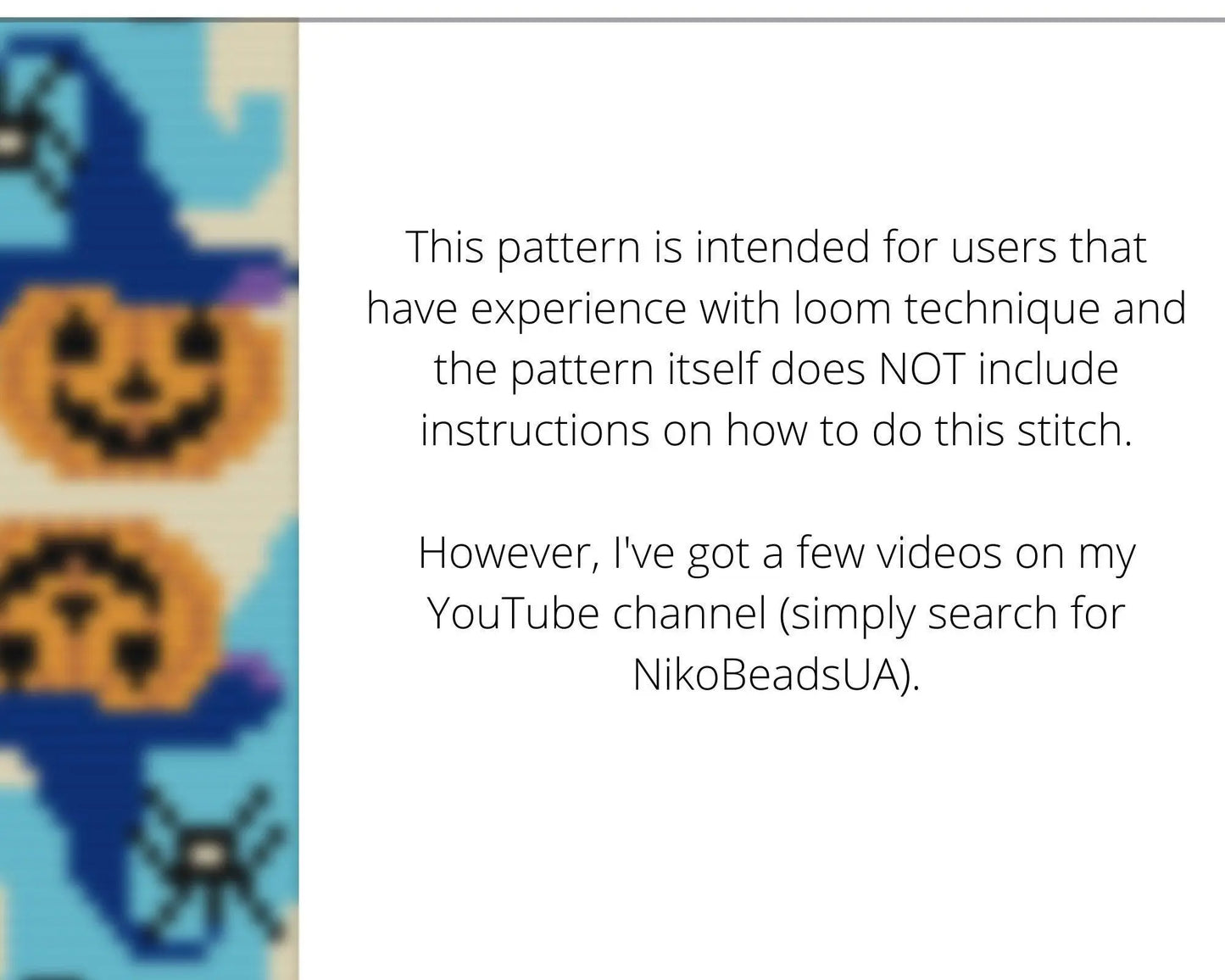 Halloween Ghost Loom pattern for beaded bracelet - NikoBeadsUA