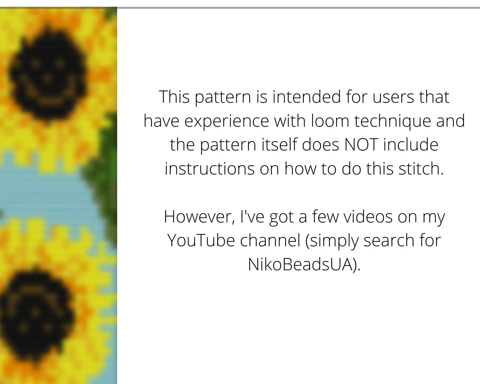 Sunflowers Loom pattern for beaded bracelet - NikoBeadsUA