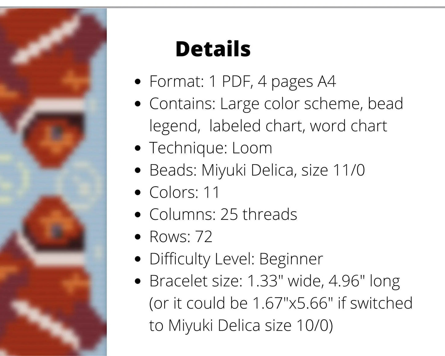 Tropical Fish Loom pattern for beaded bracelet - NikoBeadsUA