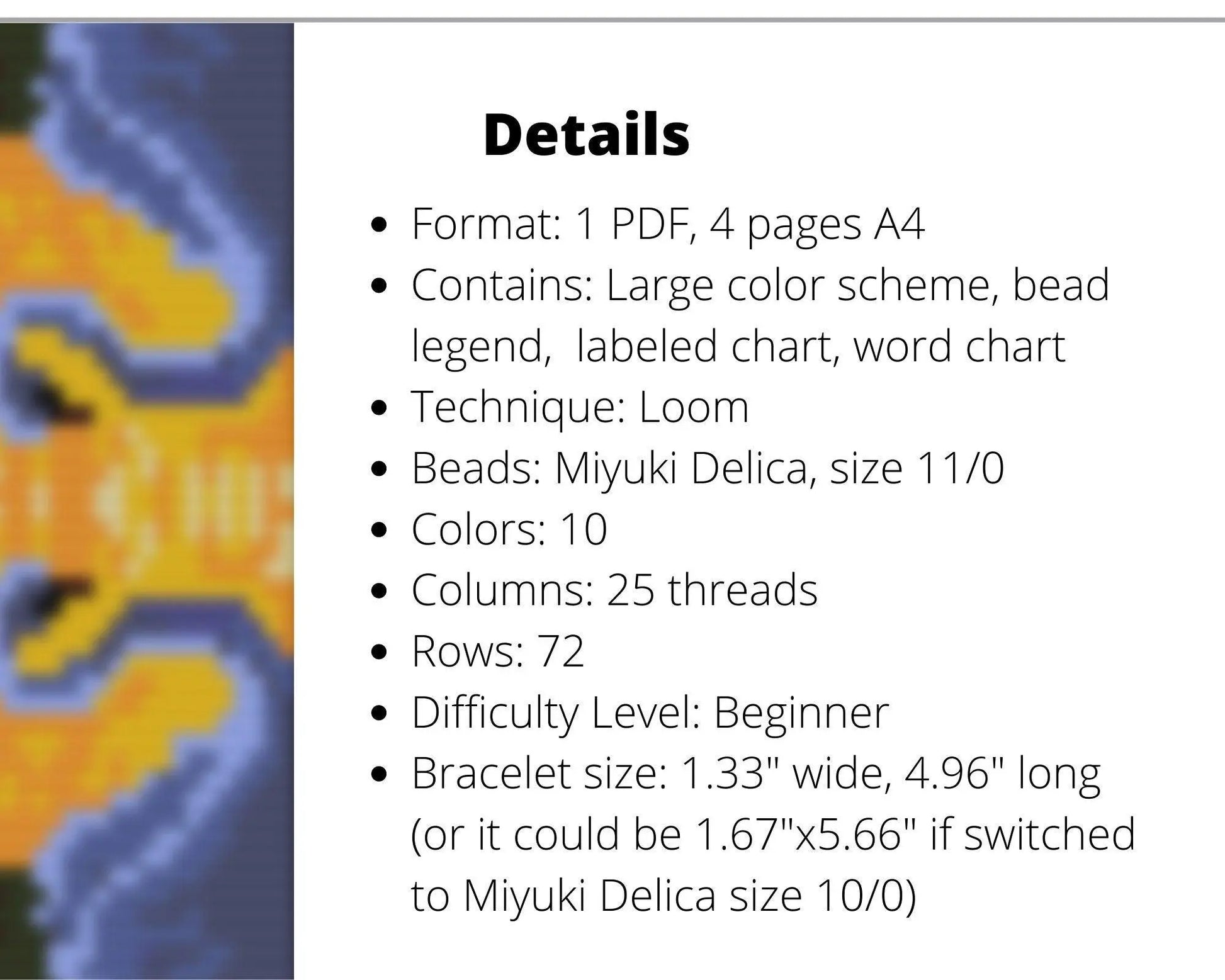 Swan Loom pattern for beaded bracelet, animal pattern - NikoBeadsUA