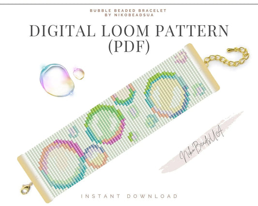 Bubble Loom pattern for beaded bracelet - NikoBeadsUA