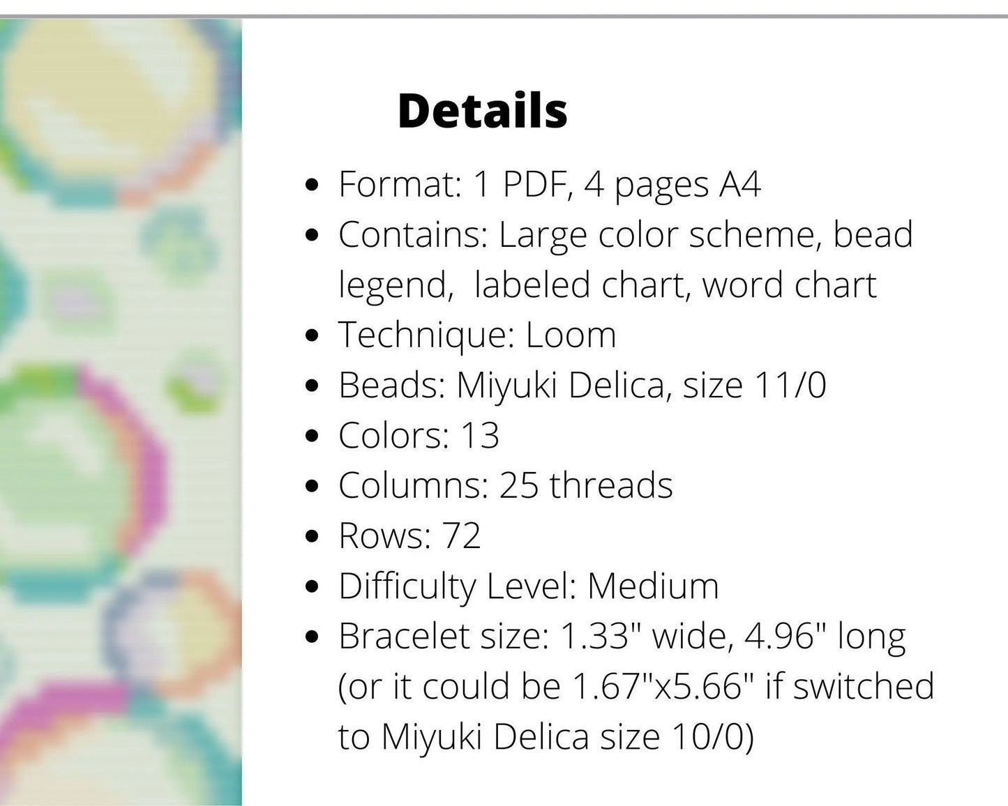 Bubble Loom pattern for beaded bracelet - NikoBeadsUA