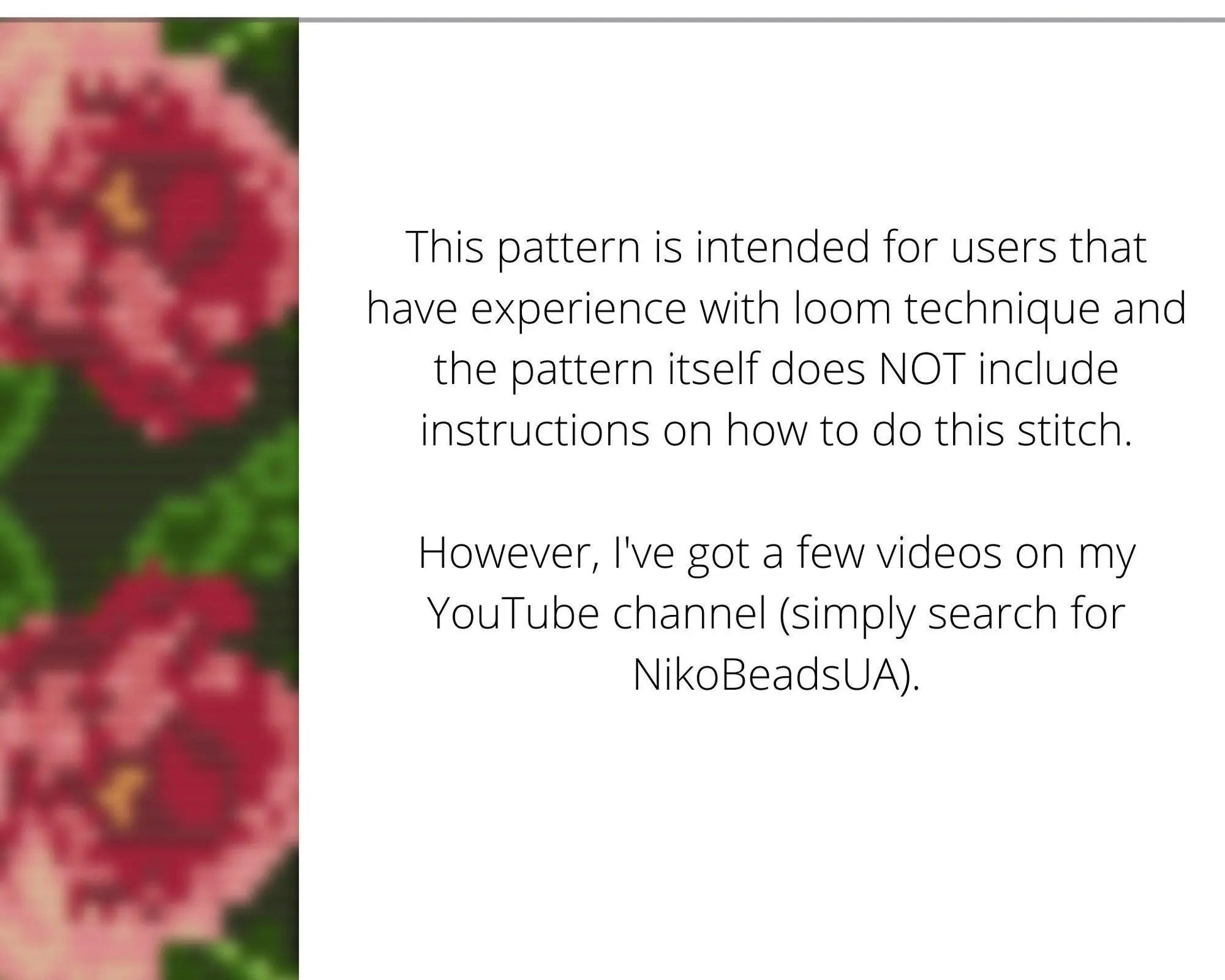 Peony Loom pattern for beaded bracelet - NikoBeadsUA