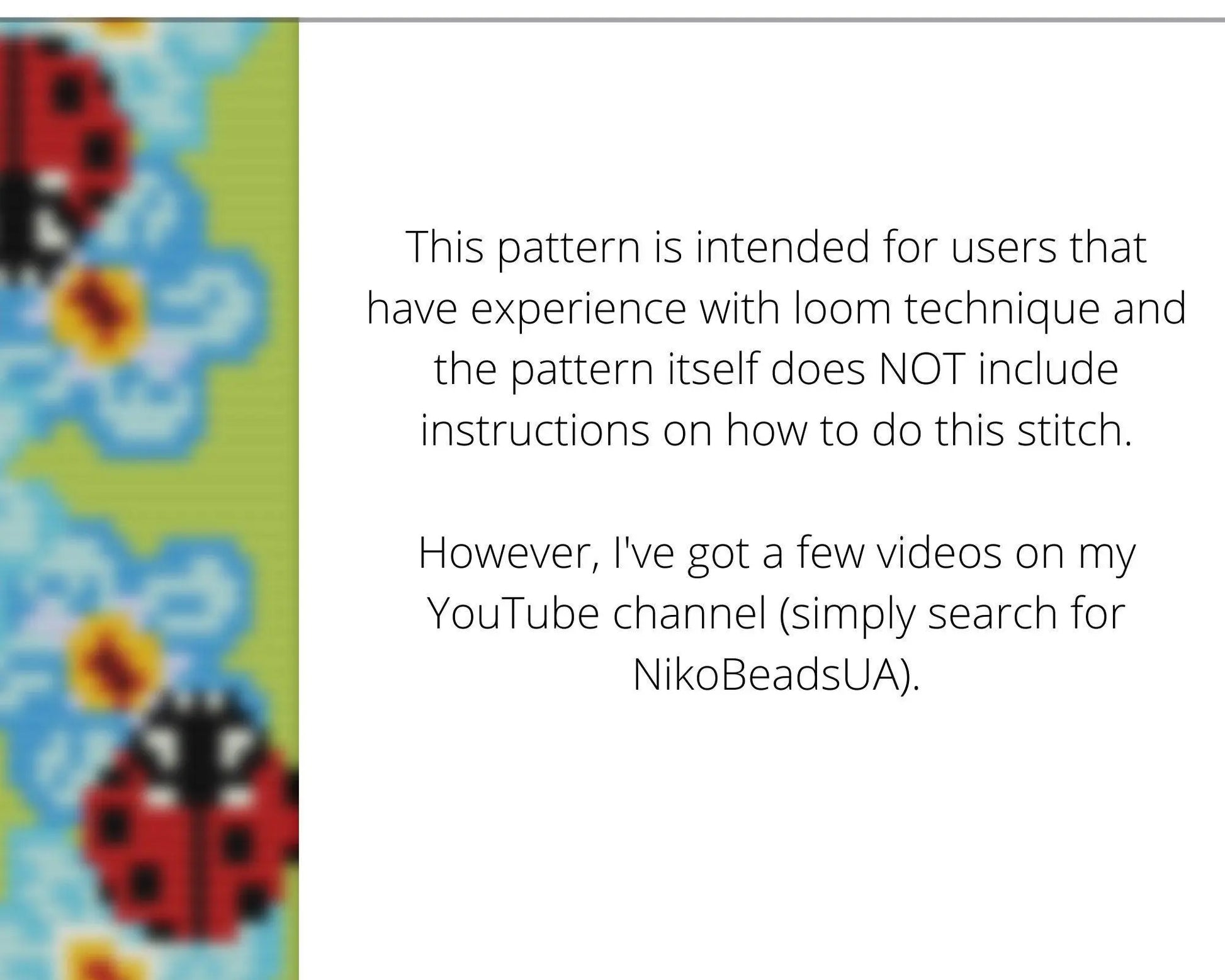 Ladybug Loom pattern for wide beaded bracelet - NikoBeadsUA