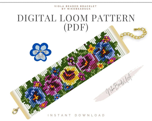 Viola Loom pattern for beaded bracelet - NikoBeadsUA