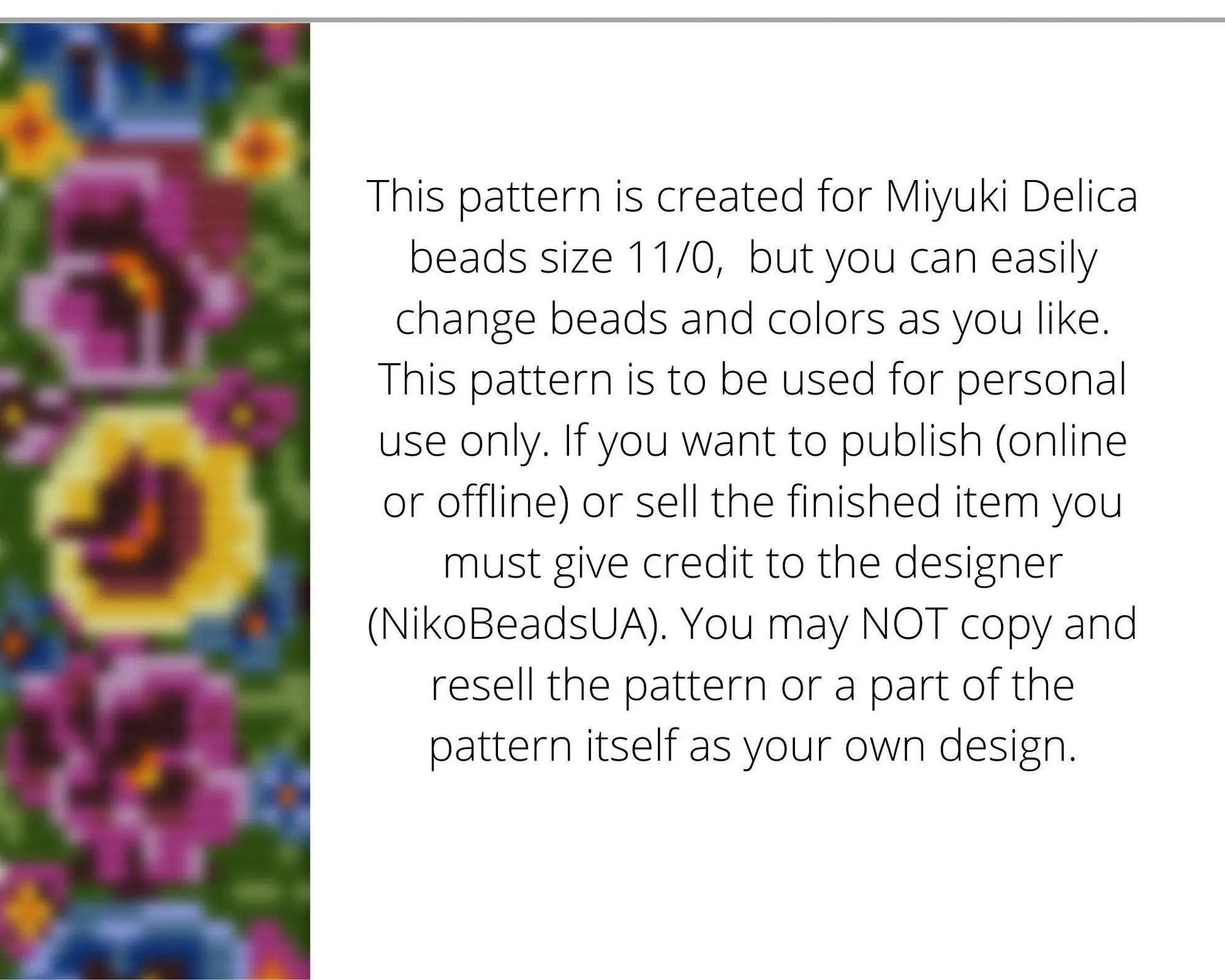 Viola Loom pattern for beaded bracelet - NikoBeadsUA
