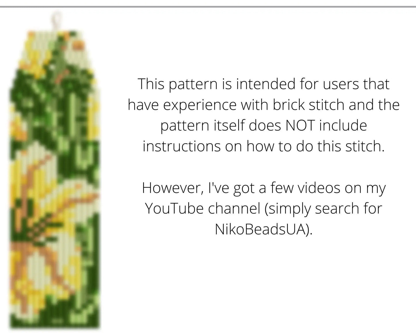 Lily Brick Stitch pattern for fringe beaded earrings - NikoBeadsUA