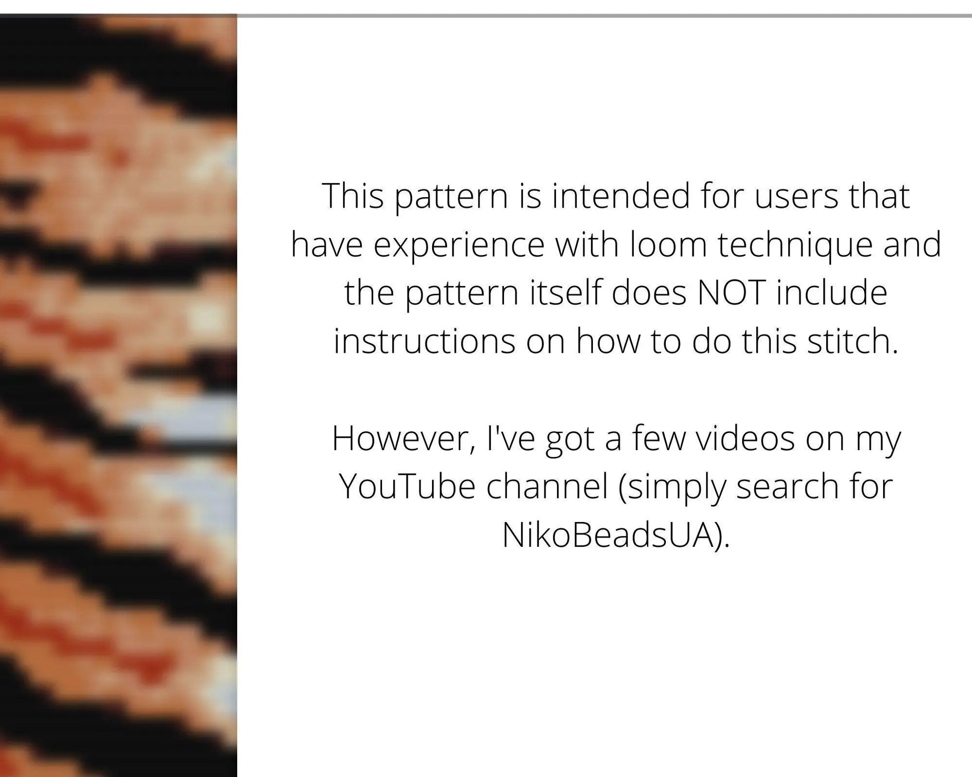 Tiger Print Loom pattern for wide beaded bracelet - NikoBeadsUA