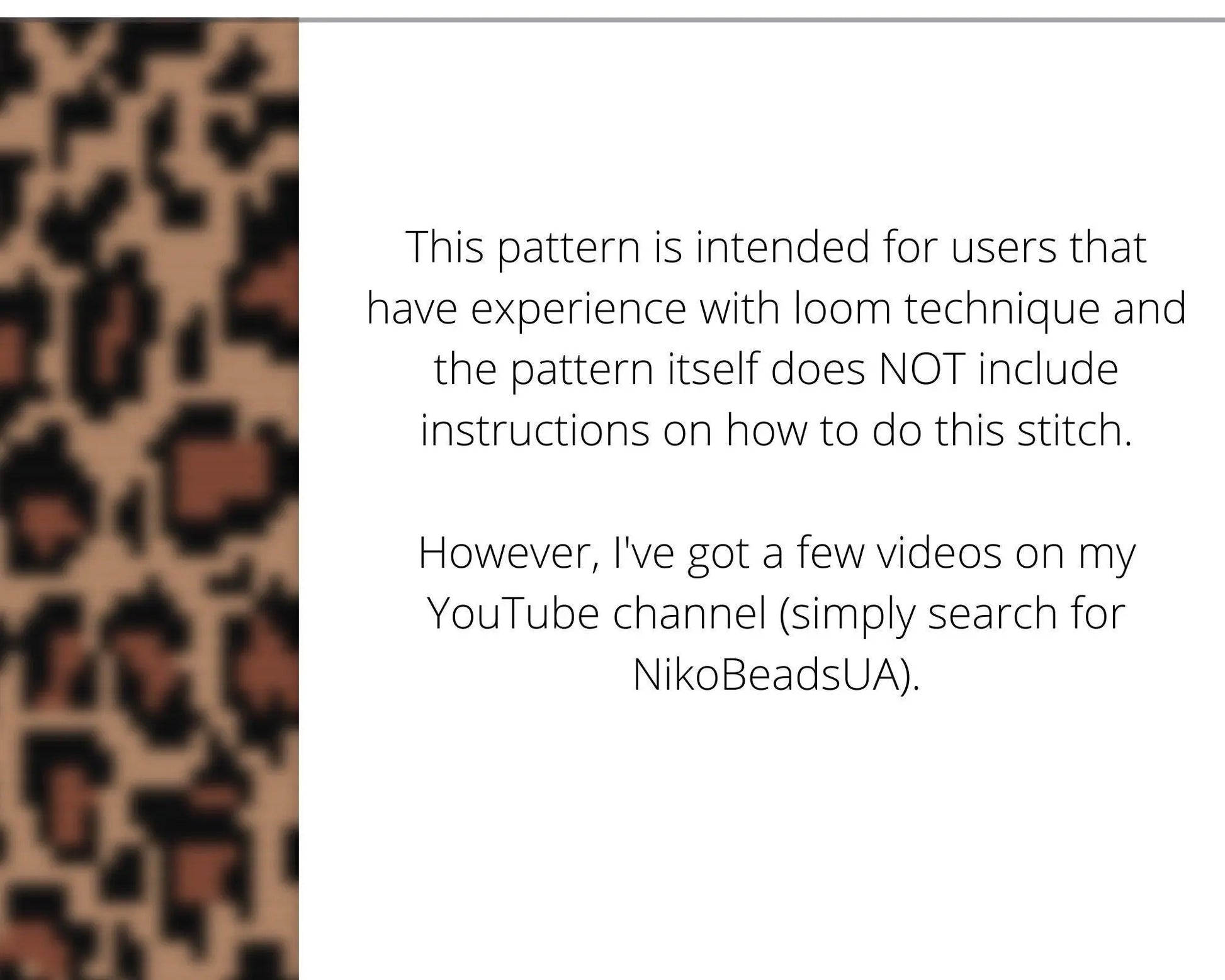 Leopard Print Loom pattern for wide beaded bracelet - NikoBeadsUA