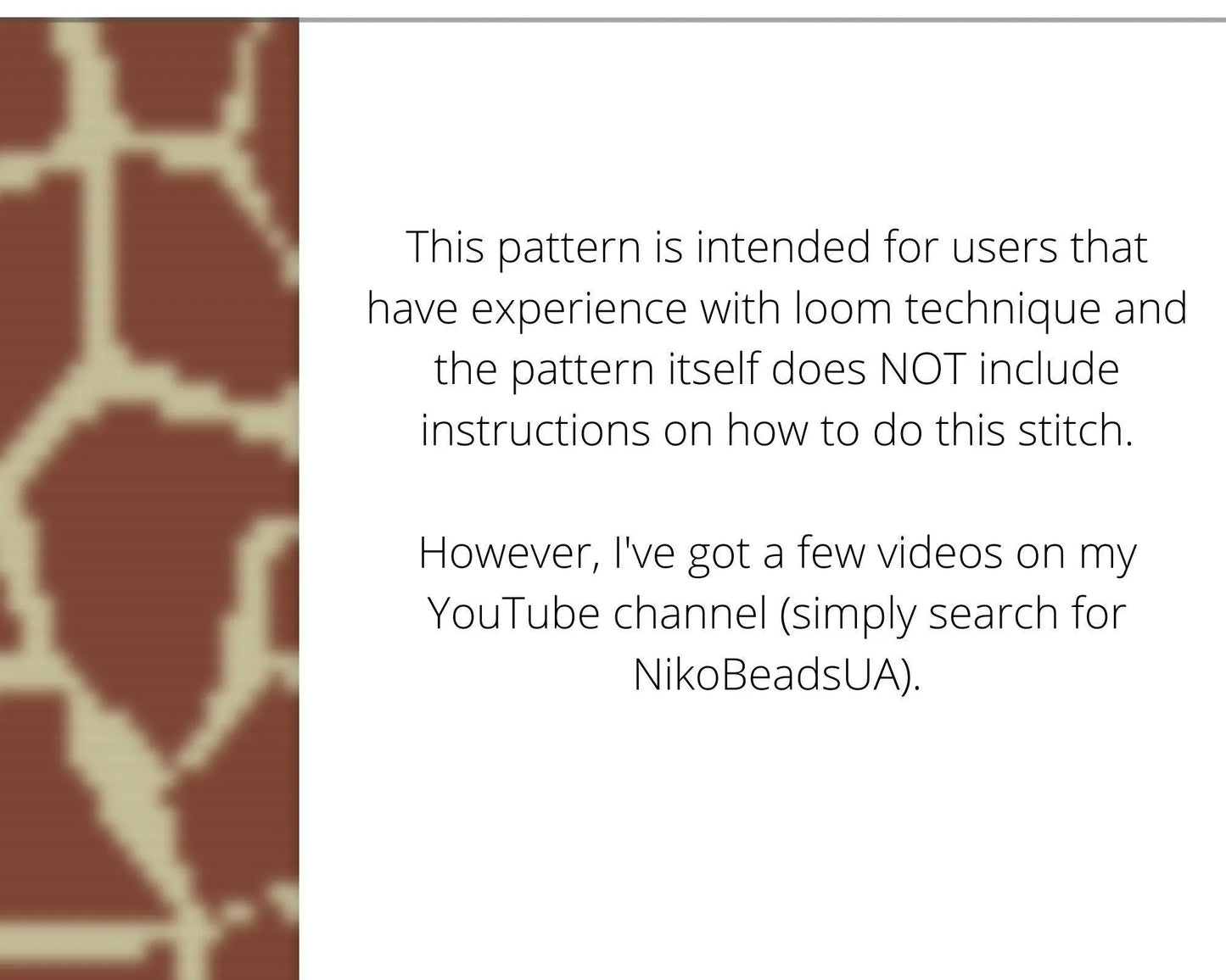 Giraffe Print Loom pattern for beaded bracelet - NikoBeadsUA