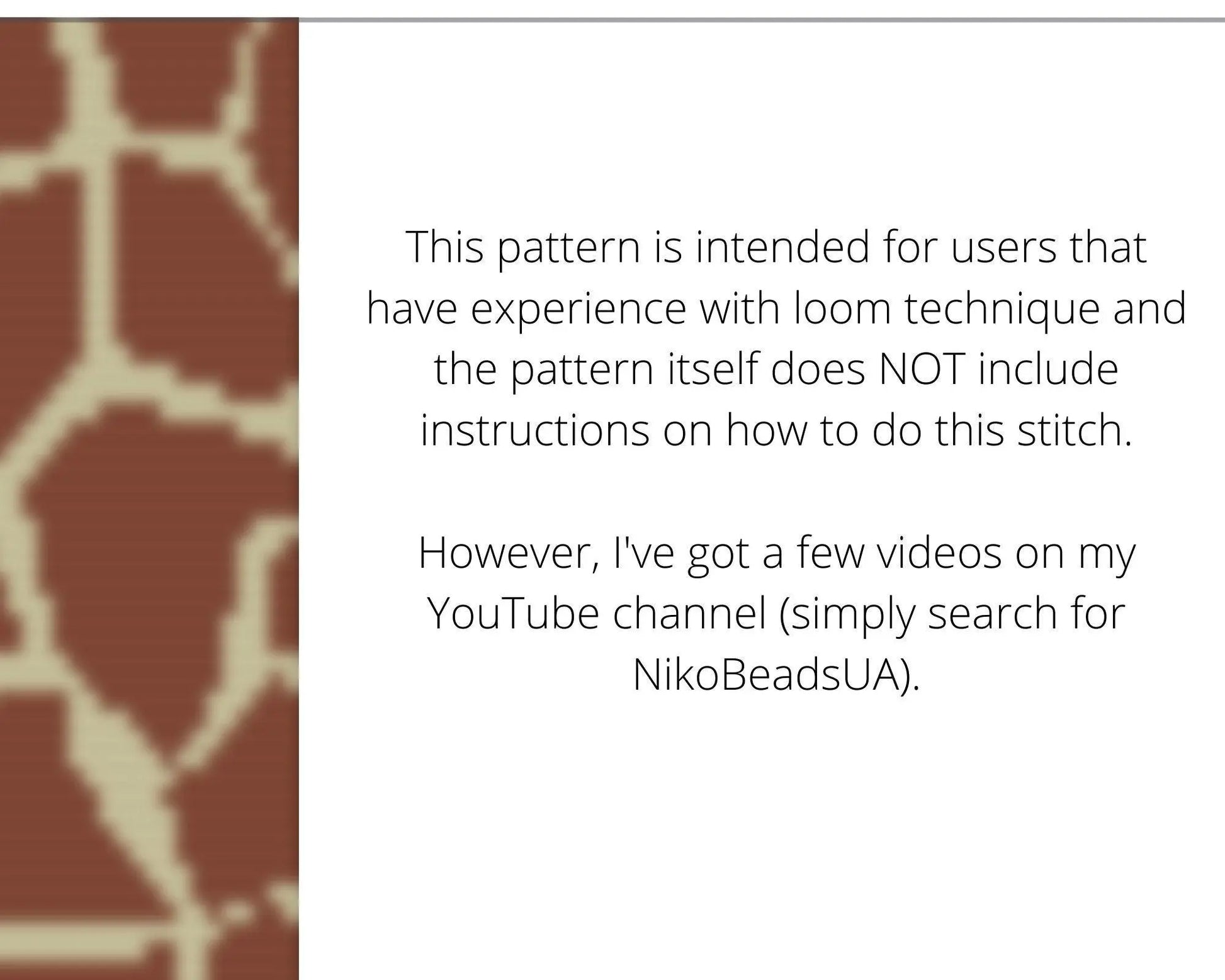 Giraffe Print Loom pattern for beaded bracelet - NikoBeadsUA