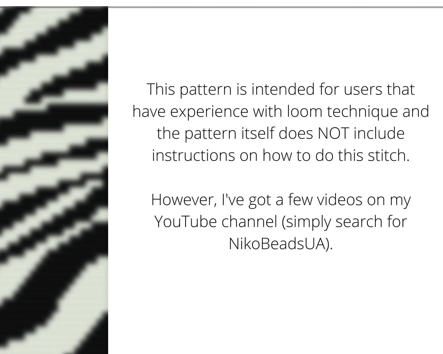 Zebra Print Loom pattern for wide beaded bracelet - NikoBeadsUA