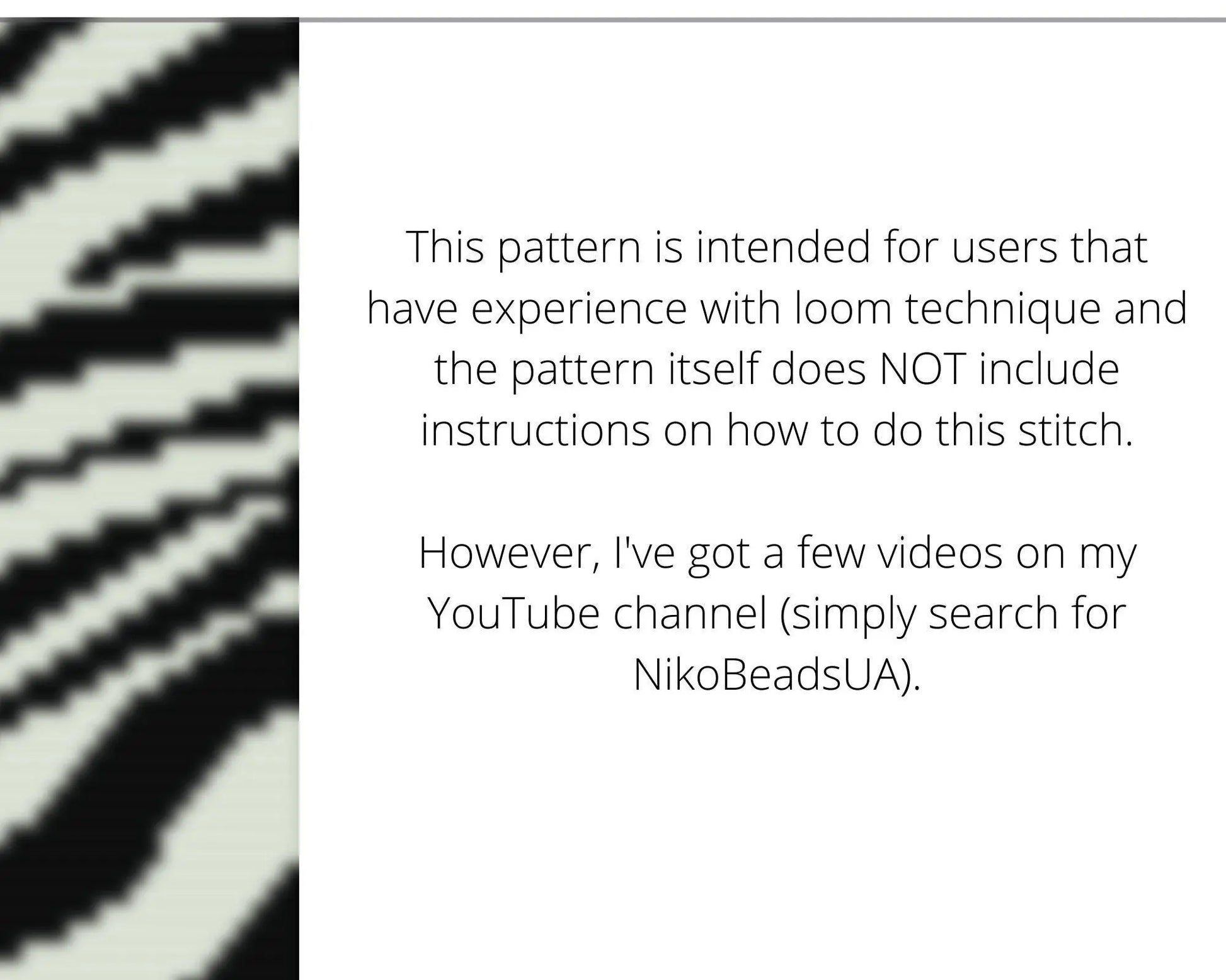 Zebra Print Loom pattern for wide beaded bracelet - NikoBeadsUA