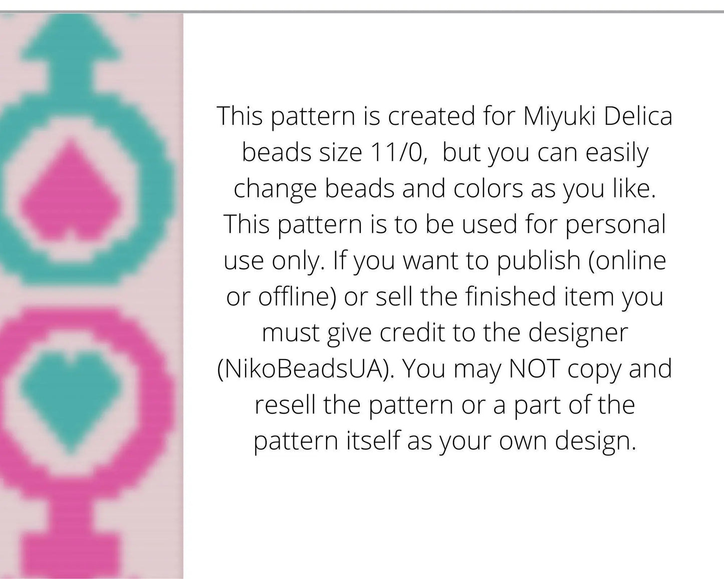 Love Loom pattern for beaded bracelet - NikoBeadsUA